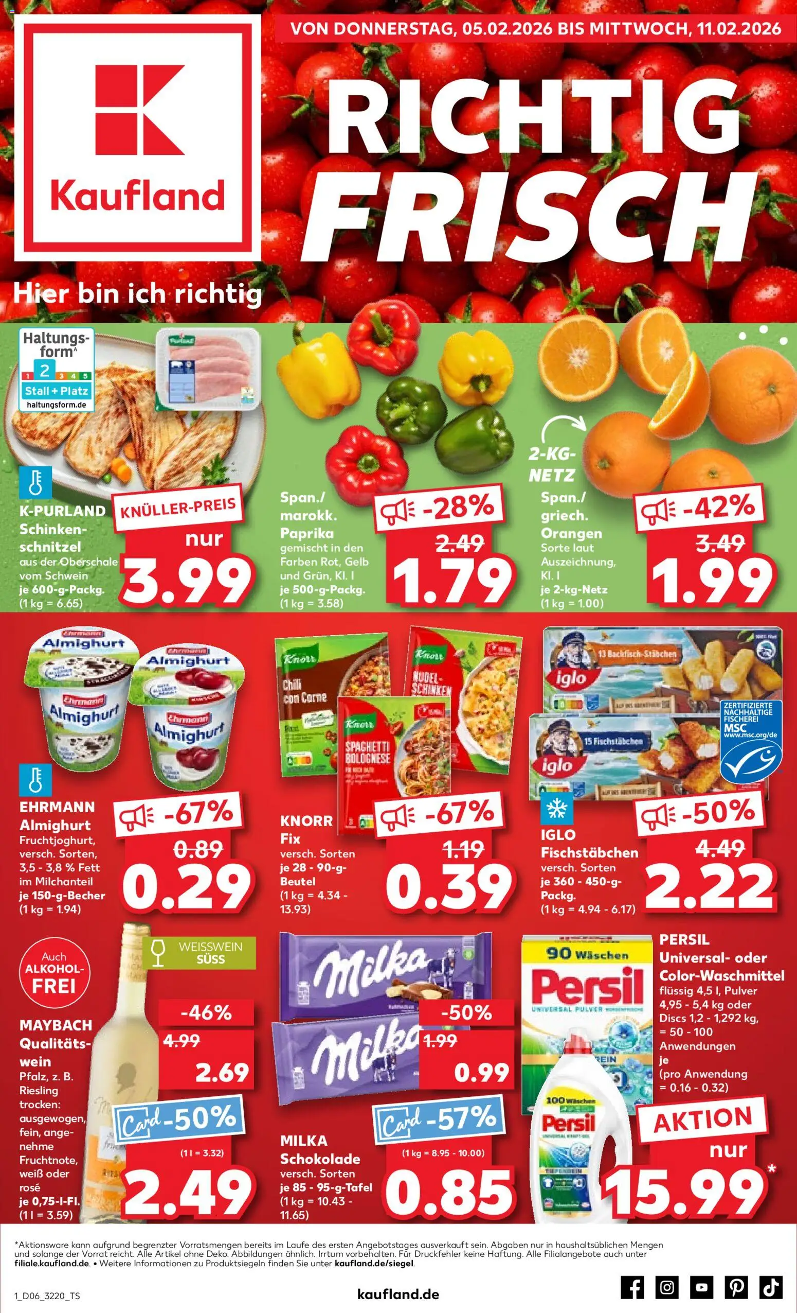 Kaufland prospekt Jena	 – gültig ab 05.02.2026 | Seite: 1 | Produkte: Schokolade, Knorr, Schnitzel, Schinken
