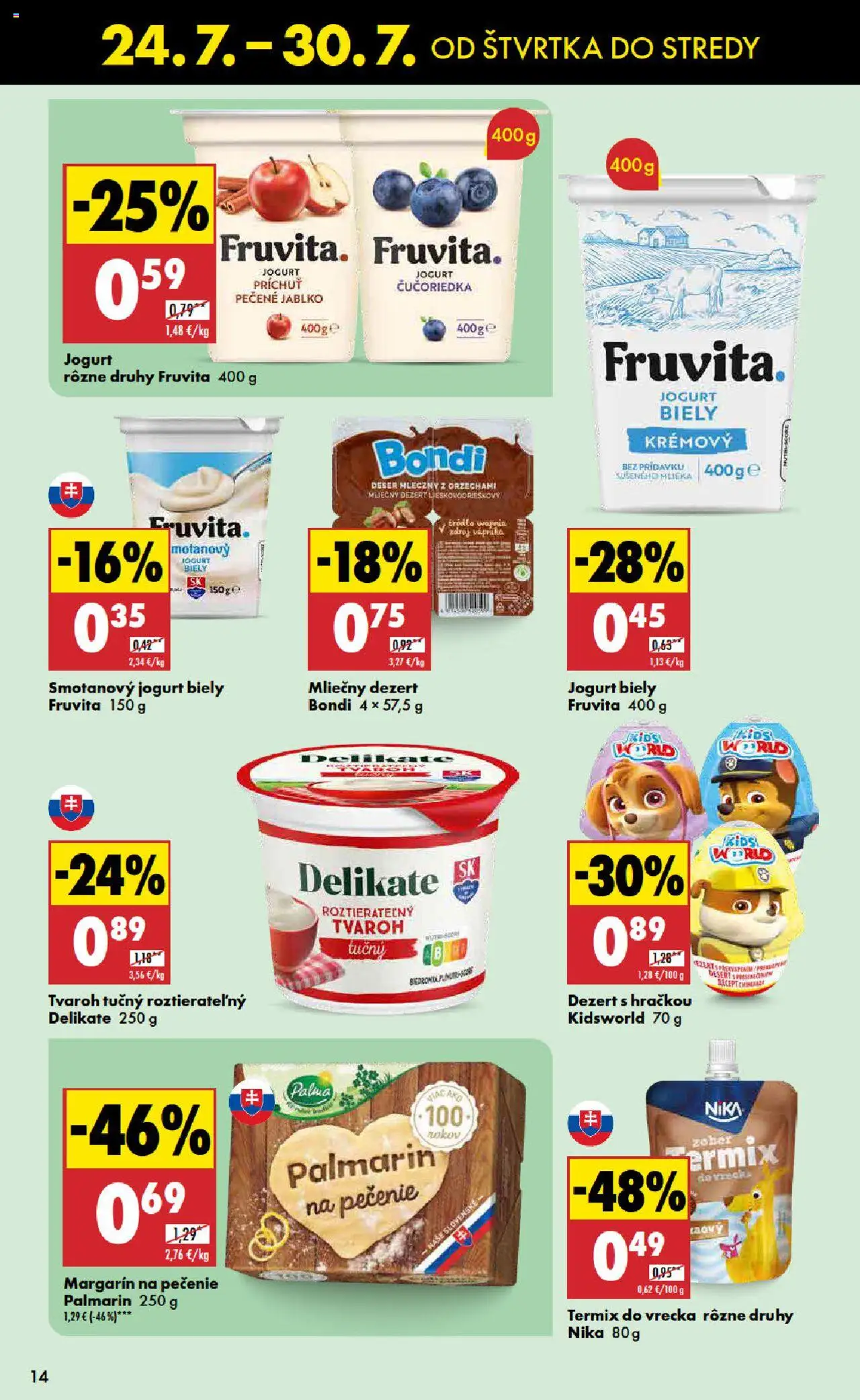 Biedronka leták │ platný od 24.07.2025 | Strana: 14 | Produkty: Jogurt, Palmarin, Tvaroh
