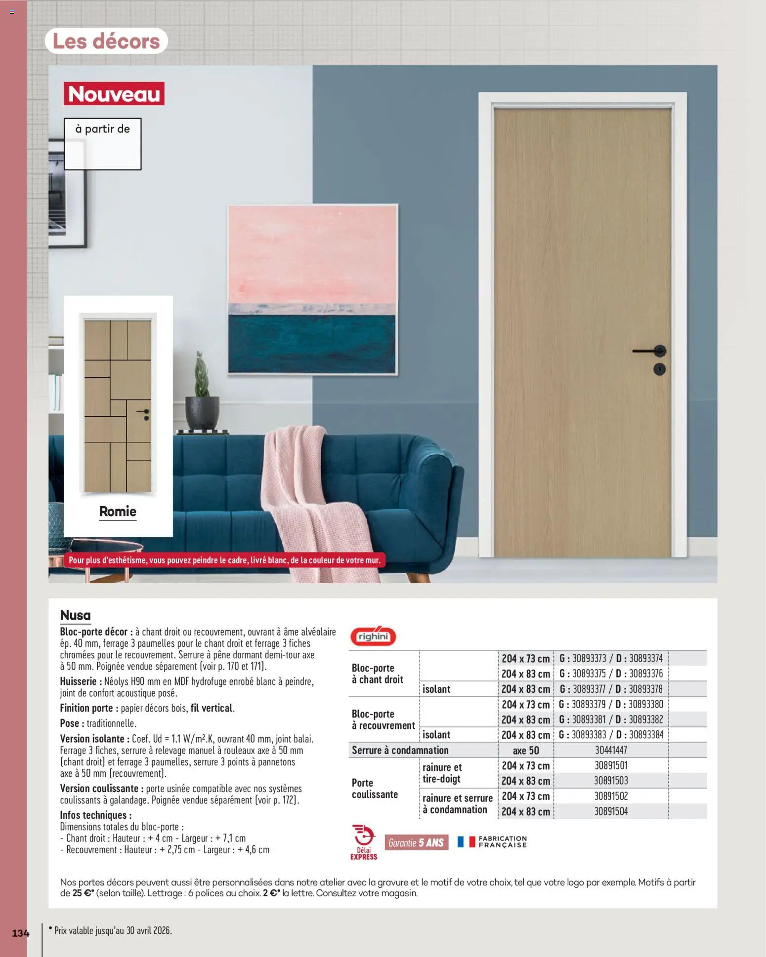 {H1} | Page: 134 | Produits: Porte, Portes, Livre