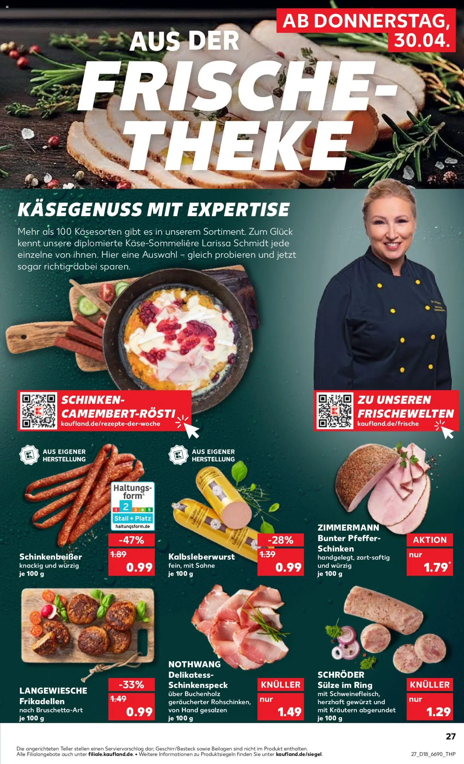 Kaufland Prospekt Kiel	 – gültig ab 30.04.2026 | Seite: 27 | Produkte: Theke, Pfeffer, Schinken, Sahne