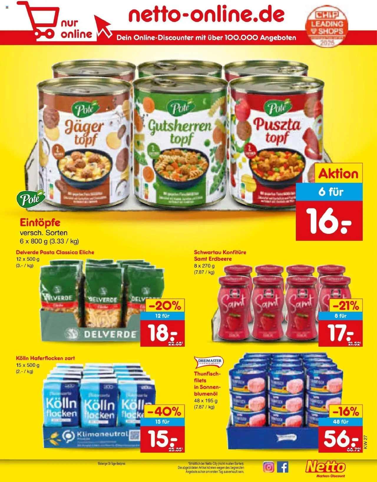 Netto Marken-Discount prospekt Amberg	 - gültig ab dem 29.06.2025 | Seite: 59 | Produkte: Kolln haferflocken, Kolln, Pasta, Flocken