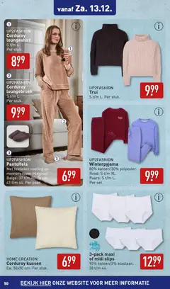 Aldi - Folder - Voorbeeld van een folder van Aldi, geldig van 08.12.2025 | Pagina: 50 | Producten: Kussen, Trui