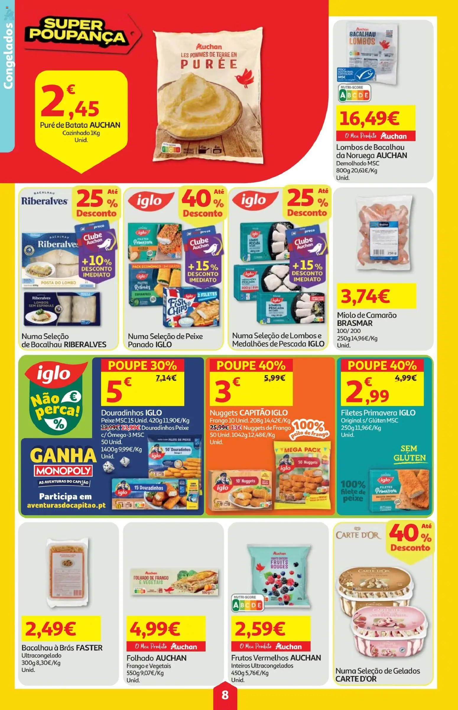 Minipreço folheto │ válido de 04.12.2025 | Página: 8 | Produtos: Nuggets de frango, Peito de frango, Capitão iglo, Nuggets