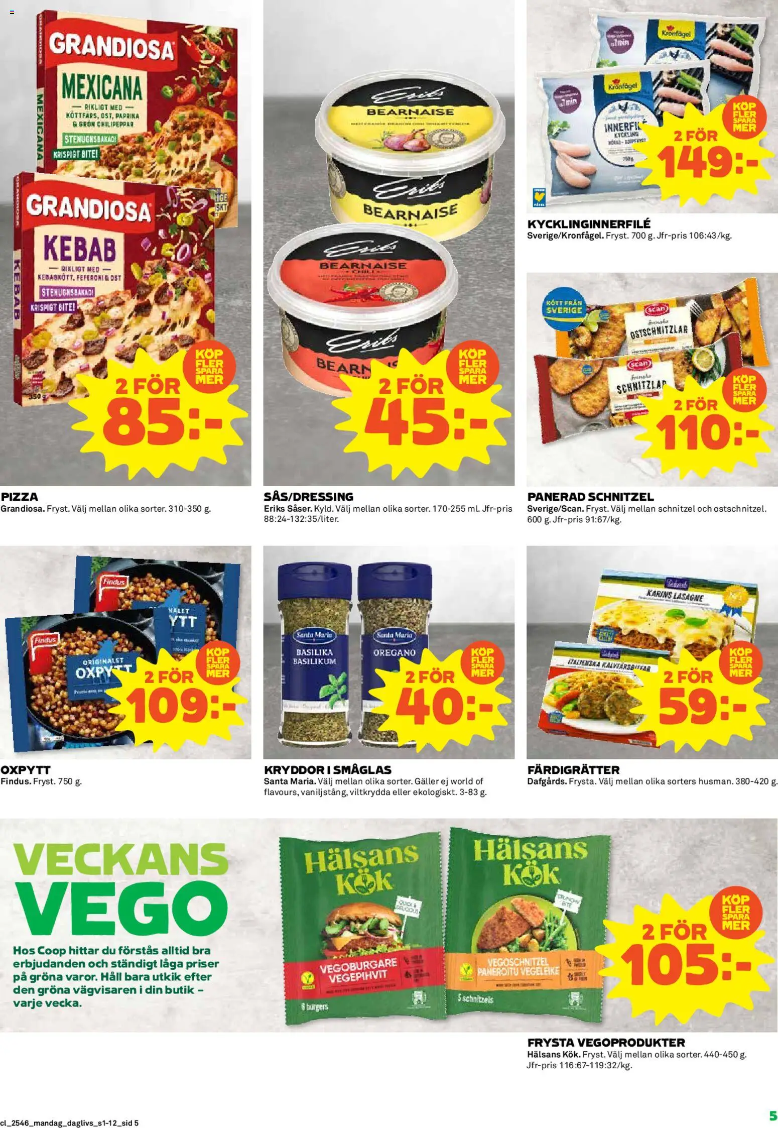 Coop Daglivs reklamblad aktuell från 10.11.2025 | Sida: 5 | Produkter: Galler, Oregano, Häll, Basilika