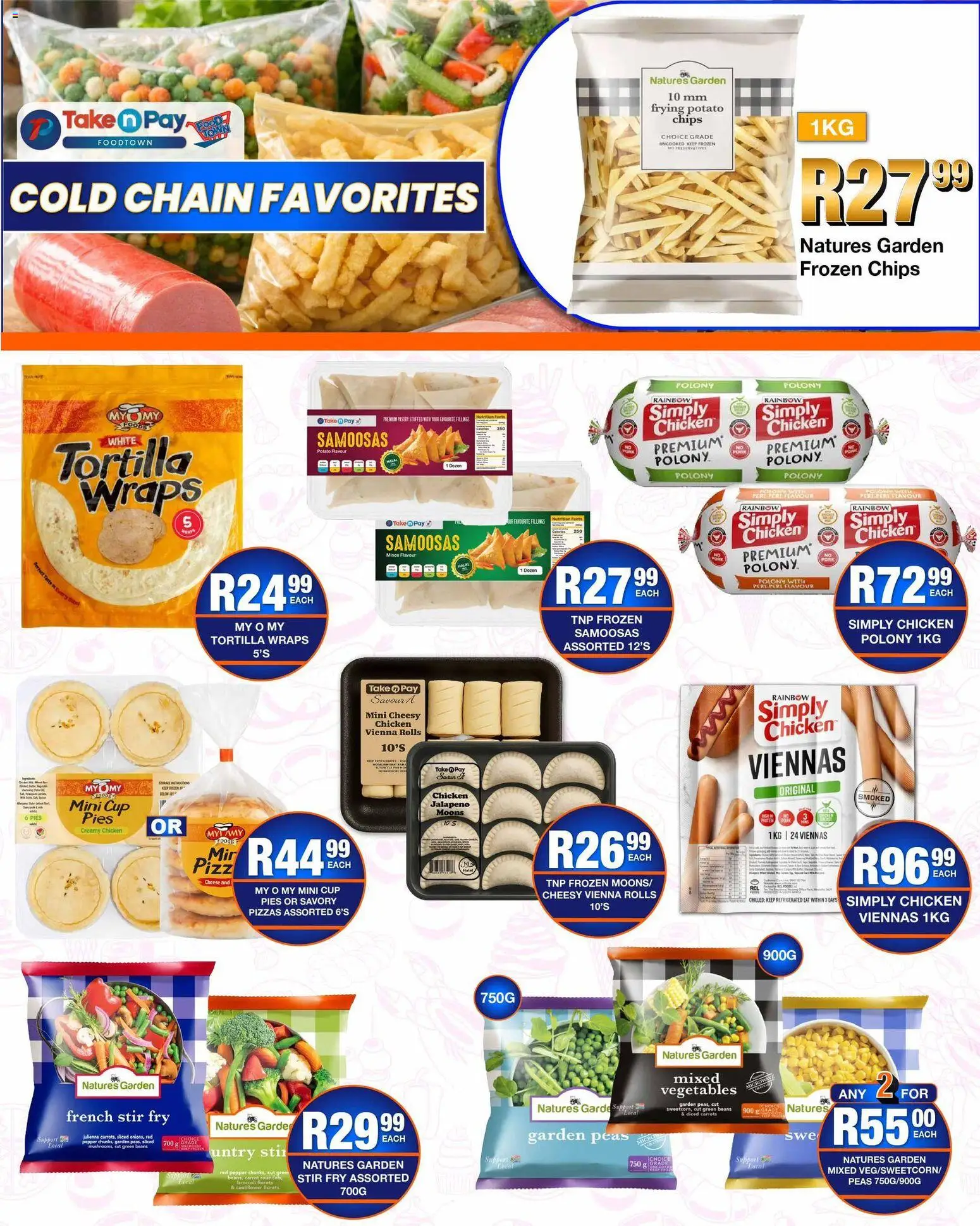 New Take n Pay catalogue – valid from 06.04.2026 | Page: 20 | Products: Cauliflower, Samoosas, Chips, Carrots