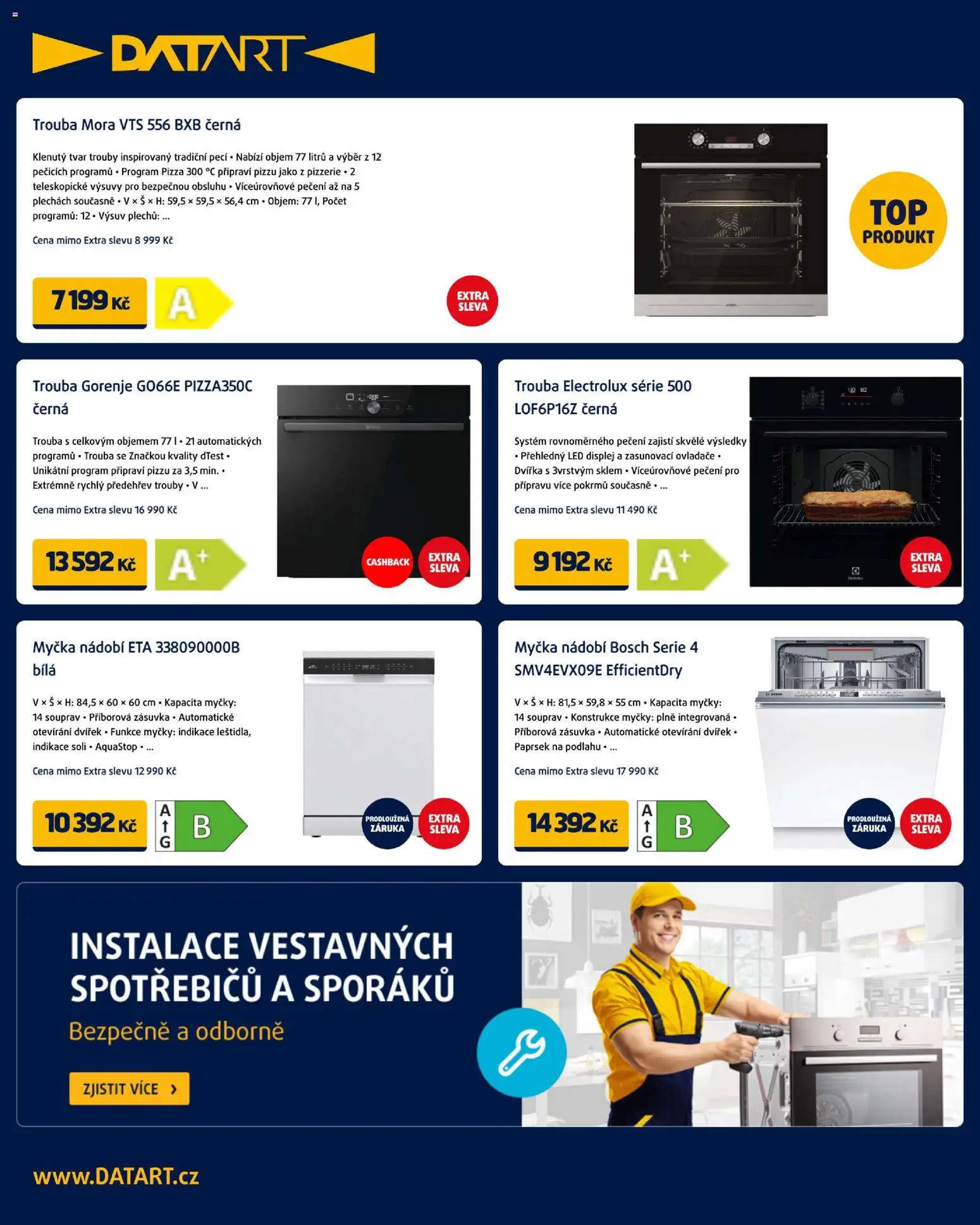 Datart leták od 03.12.2025 | Strana: 18 | Produkty: Pizza, Myčka, Trouba, LED