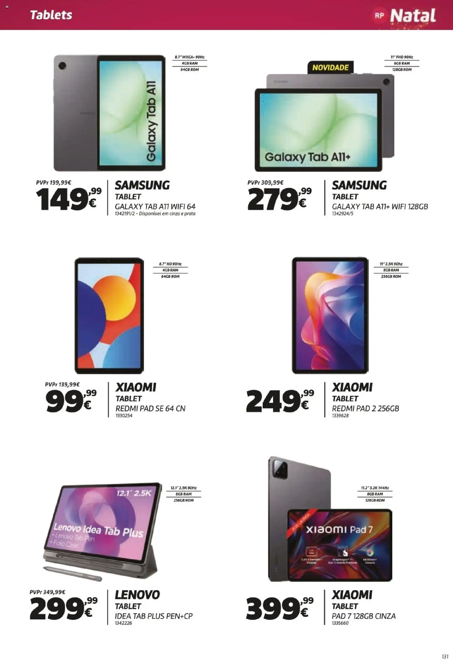 Radio Popular - Especial Natal │ válido de 05.12.2025 | Página: 131 | Produtos: Tablet