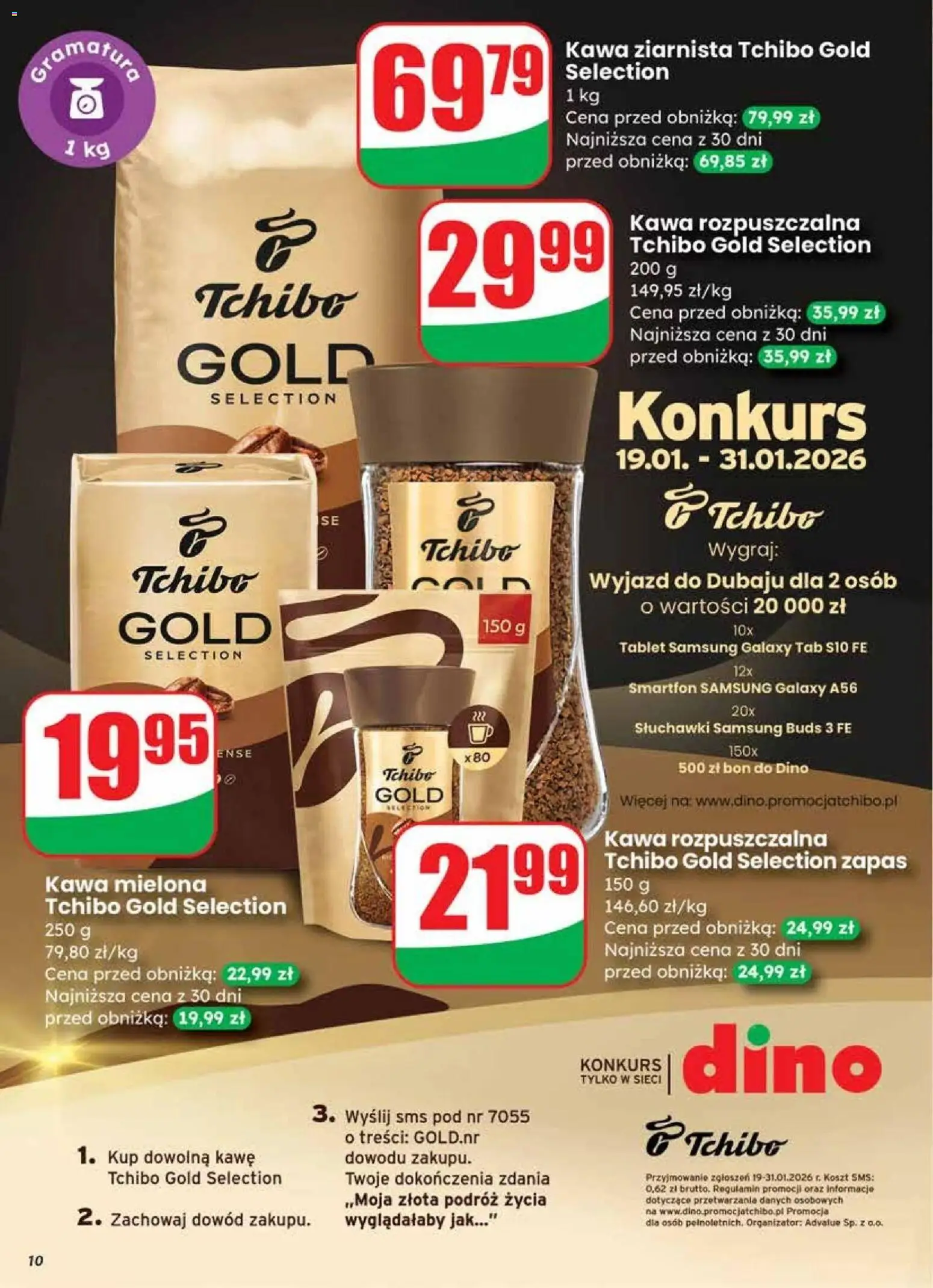 Dino Gazetka od 21.01.2026 | Strona: 10 | Produkty: Smartfon, Tablet, Kawa ziarnista, Tchibo
