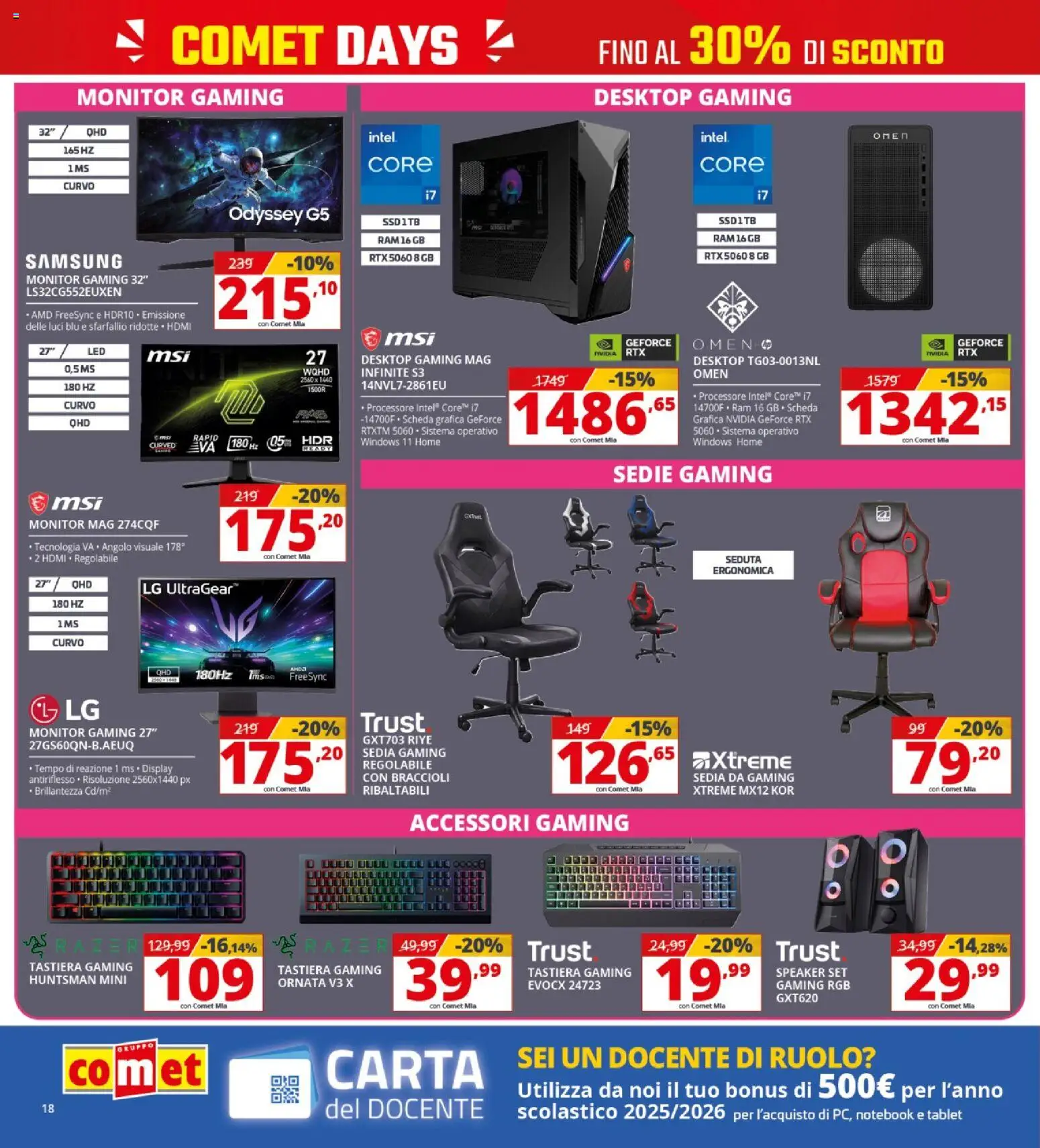 Volantino Comet volantino del 19.03.2026 | Pagina: 18 | Prodotti: Notebook, Tastiera, Sedia, Samsung