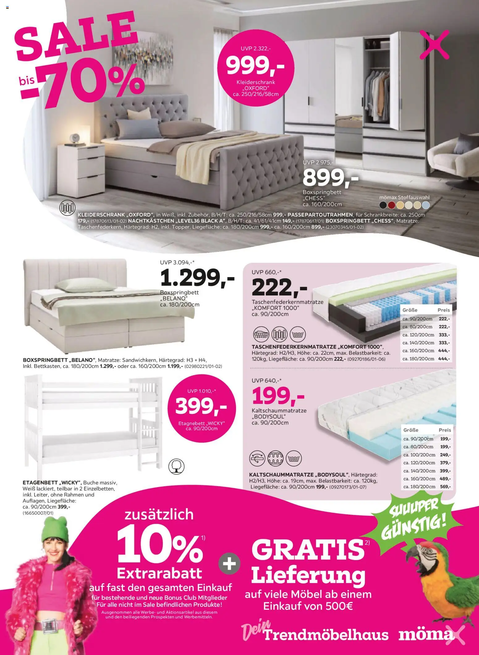 Mömax Prospekt aktuell gültig ab 13.01.2026 | Seite: 9 | Produkte: Matratze, Kleiderschrank