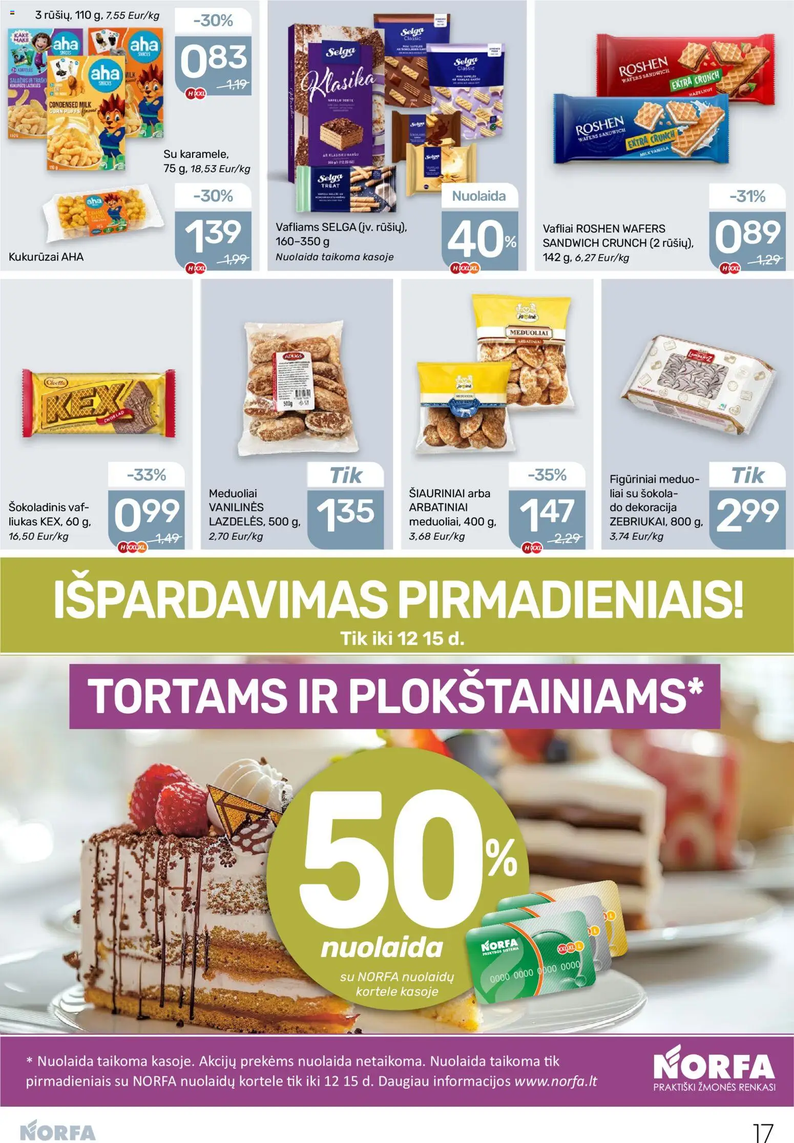NORFA akcijos nuo 27.11.2025 | Puslapis: 17 | Prekių: Kukurūzai, Vafliai