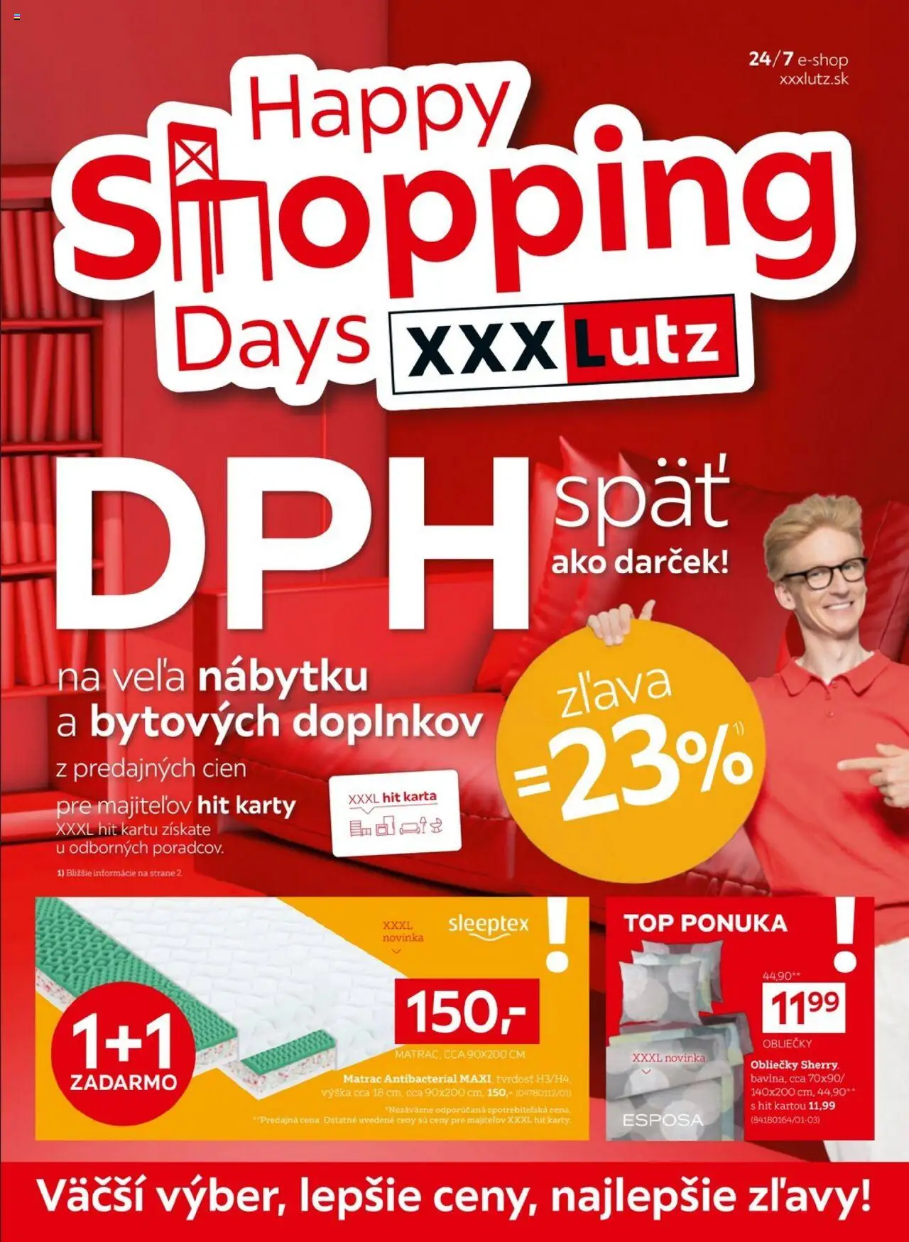 Nové XXXLutz akcie – leták je platný od 06.10.2025 | Strana: 1 | Produkty: Matrac, Obliečky