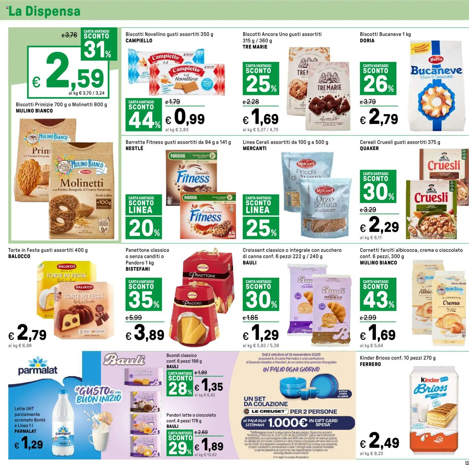 Volantino Iper del 24.10.2025 | Pagina: 13 | Prodotti: Cereali, Fiocchi, Pandoro, Panettone
