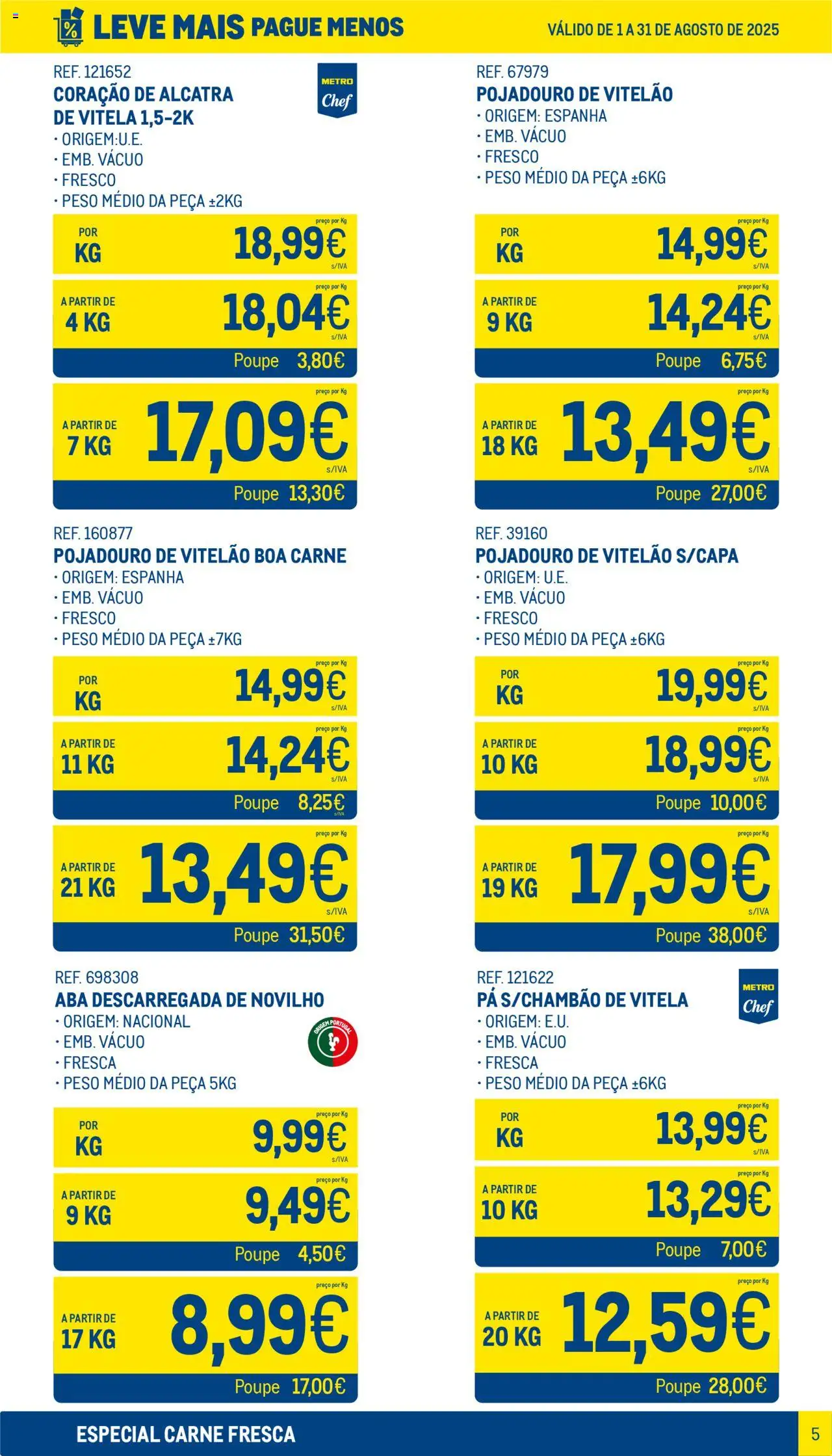 Makro - Especial Carne Fresca │ válido de 01.08.2025 | Página: 5 | Produtos: Vitela, Carne