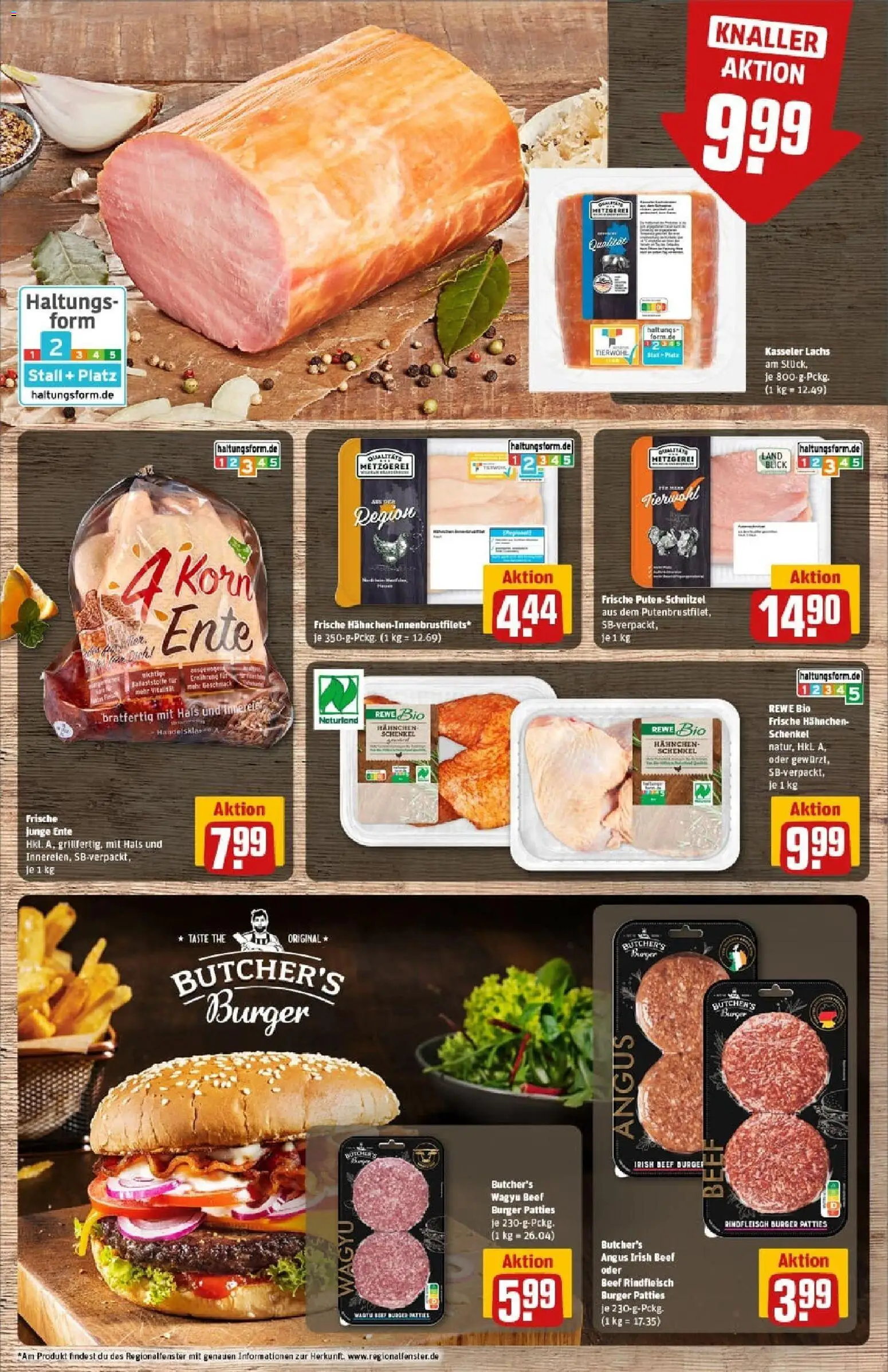 Rewe prospekt Kall	 – gültig ab 26.10.2025 | Seite: 10 | Produkte: Hahnchen, Burger, Rindfleisch, Ente