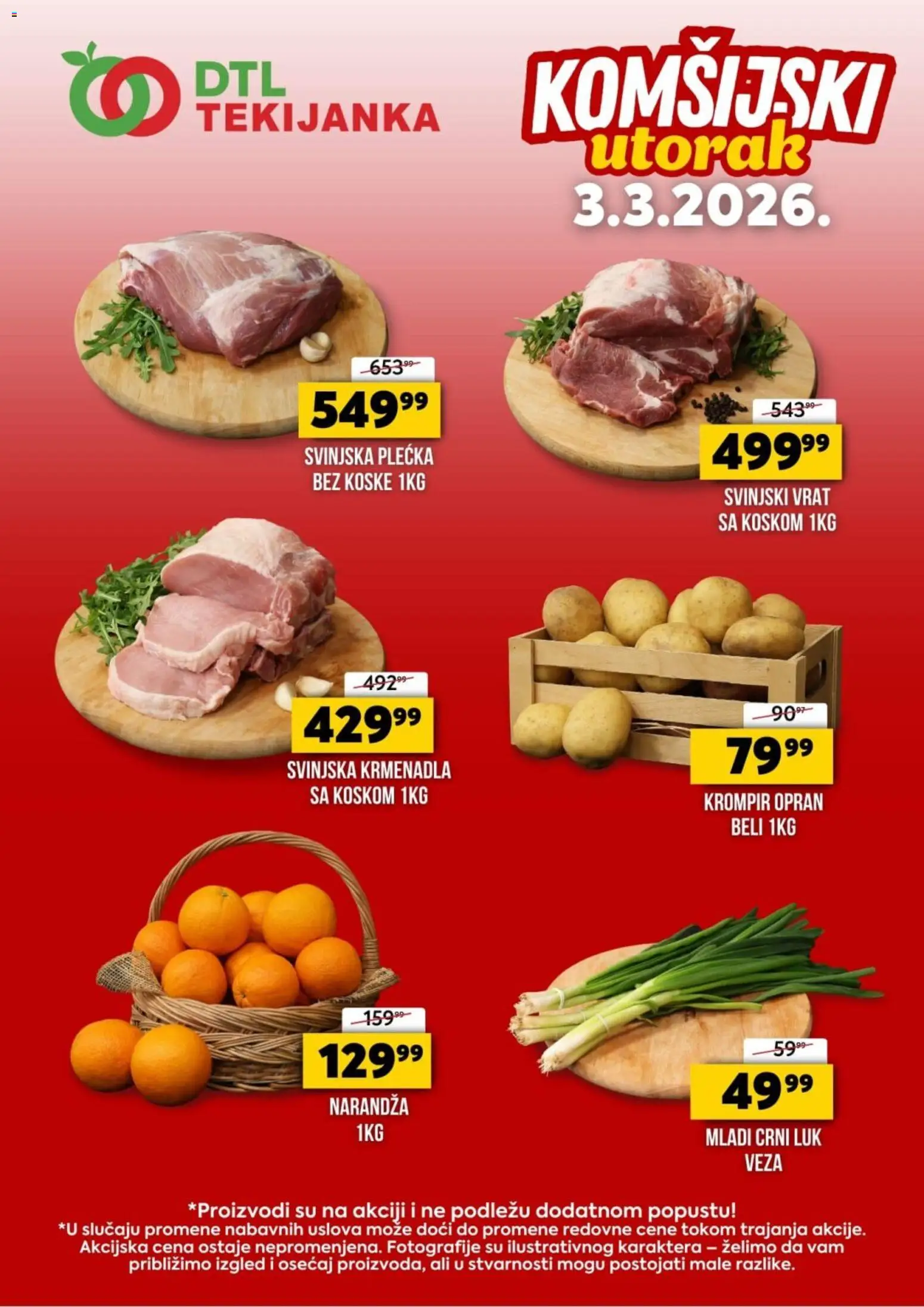 Tekijanka katalog - važi od 03.03.2026 | Strana: 1 | Proizvode: Crni luk, Svinjski vrat, Krmenadla, Svinjska plećka