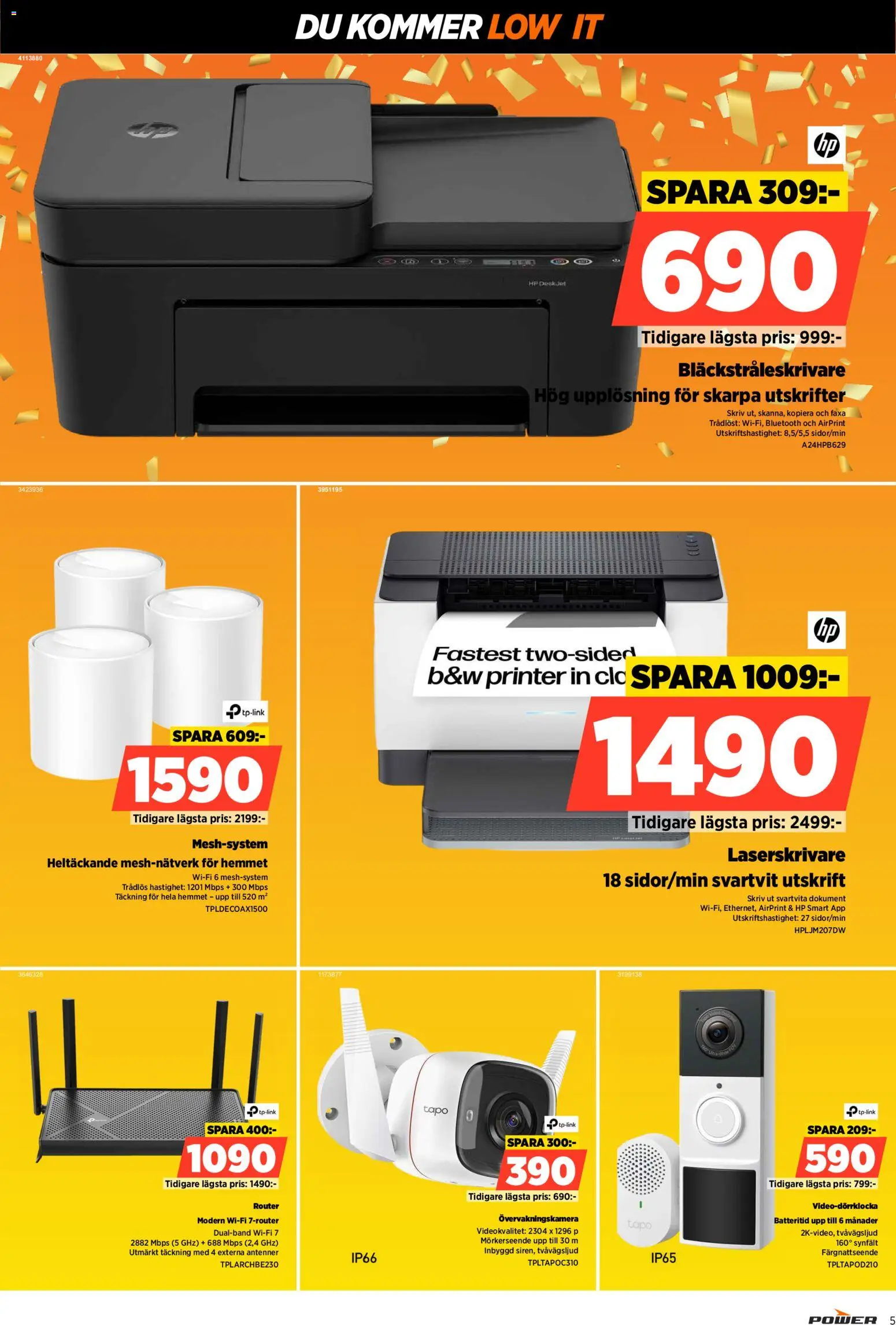 Power reklamblad aktuell från 23.01.2026 | Sida: 5 | Produkter: Övervakningskamera, Router, Wifi