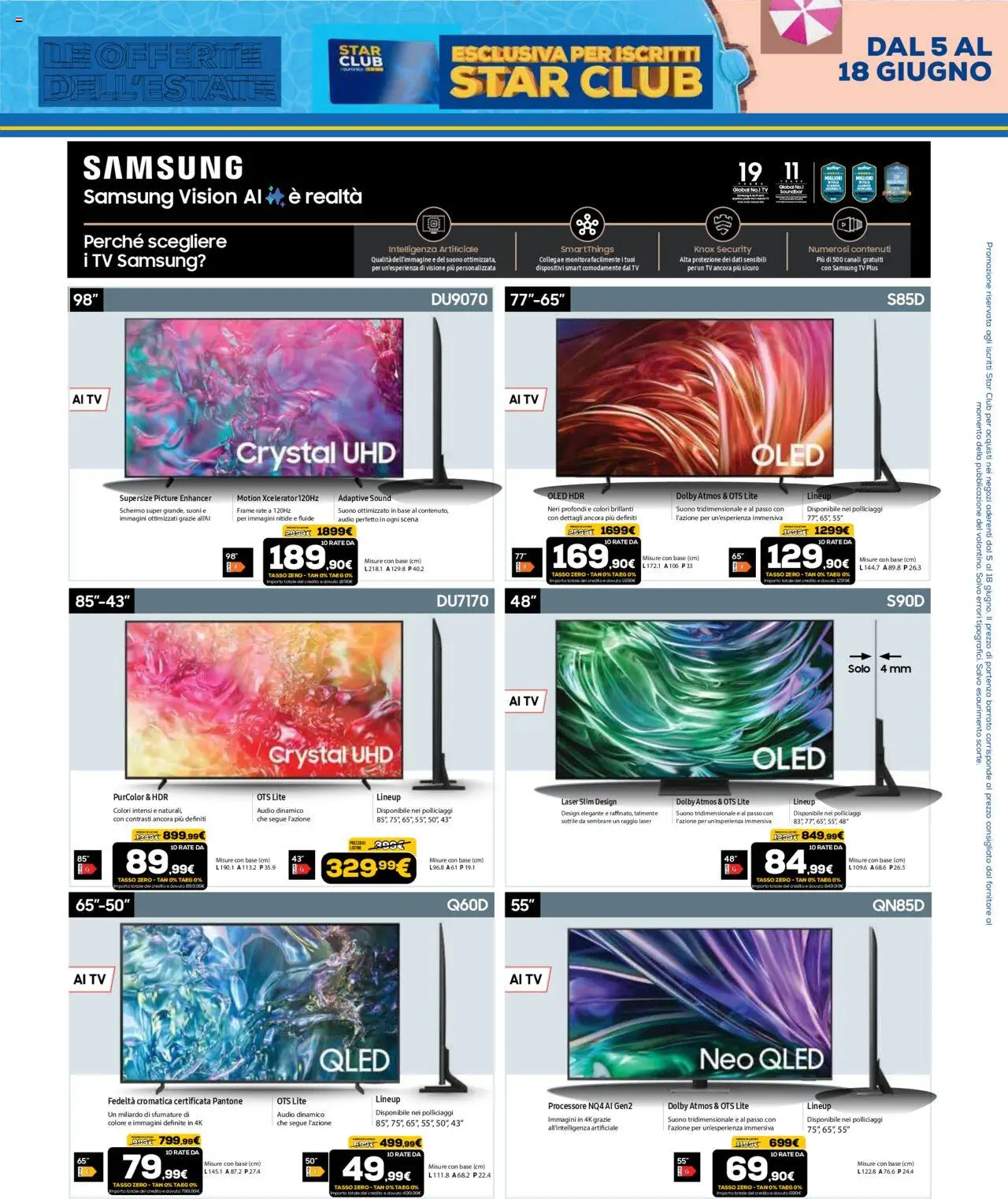 Volantino Euronics del 05.06.2025 | Pagina: 31 | Prodotti: Tv samsung, TV, Audio, Samsung