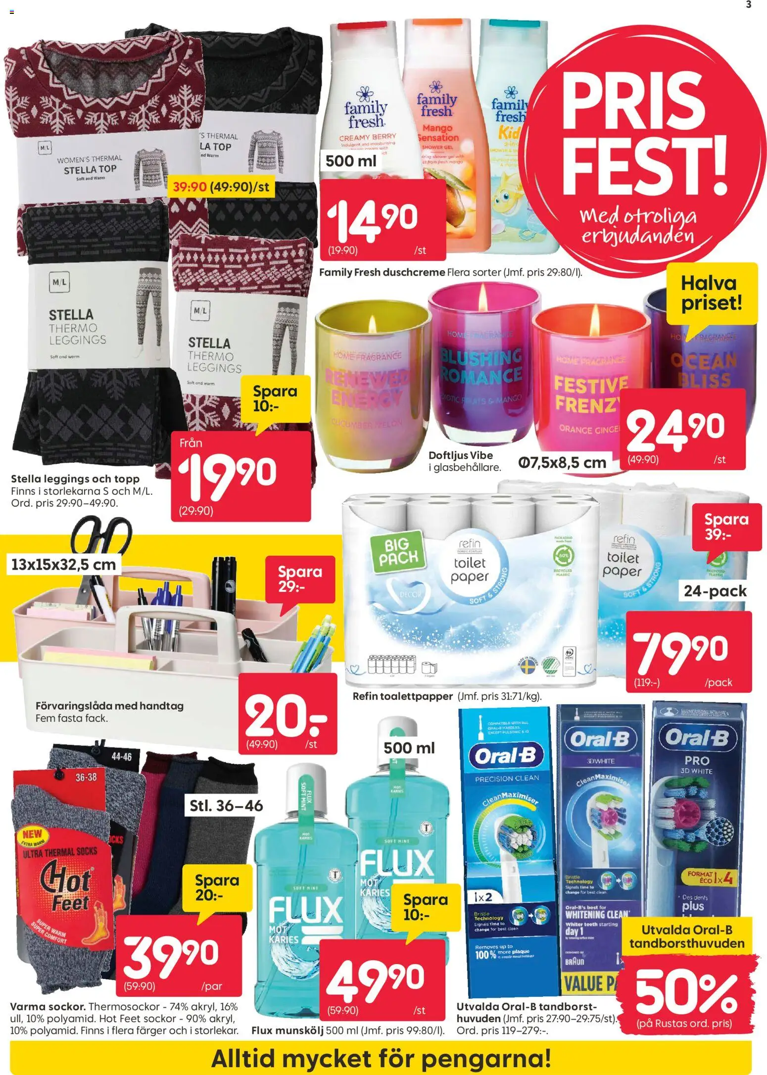 Rusta reklamblad aktuell från 05.01.2026 | Sida: 3 | Produkter: Toalettpapper, Topp, Leggings, Mango