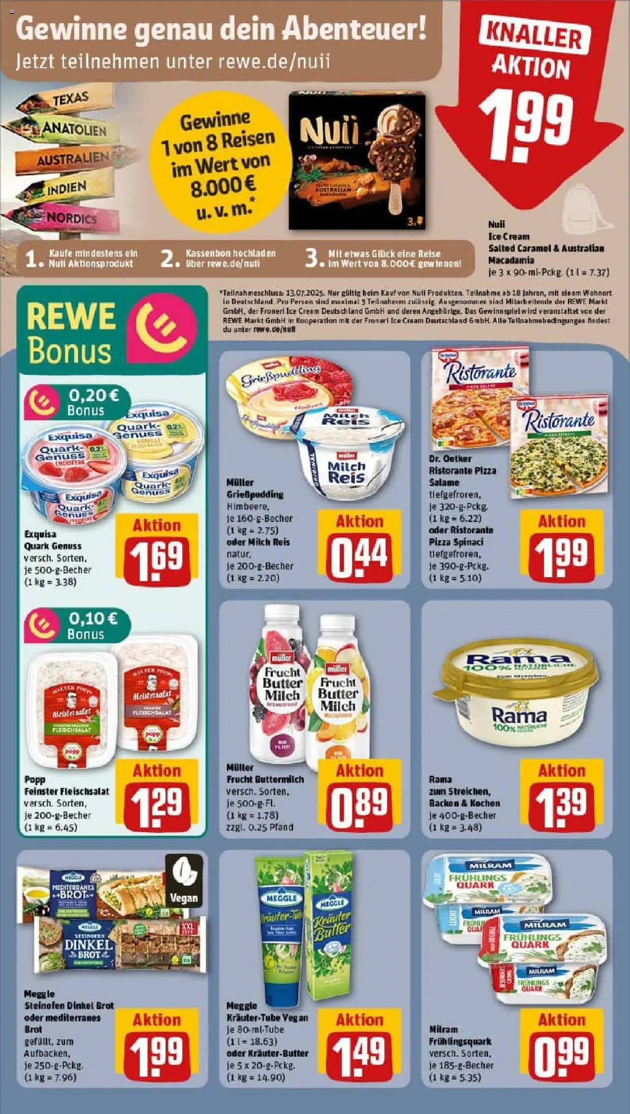 Rewe prospekt Tübingen / Lustnau	 - gültig ab dem 22.06.2025 | Seite: 8 | Produkte: Ristorante, Margarine, Quark, Kräuterbutter