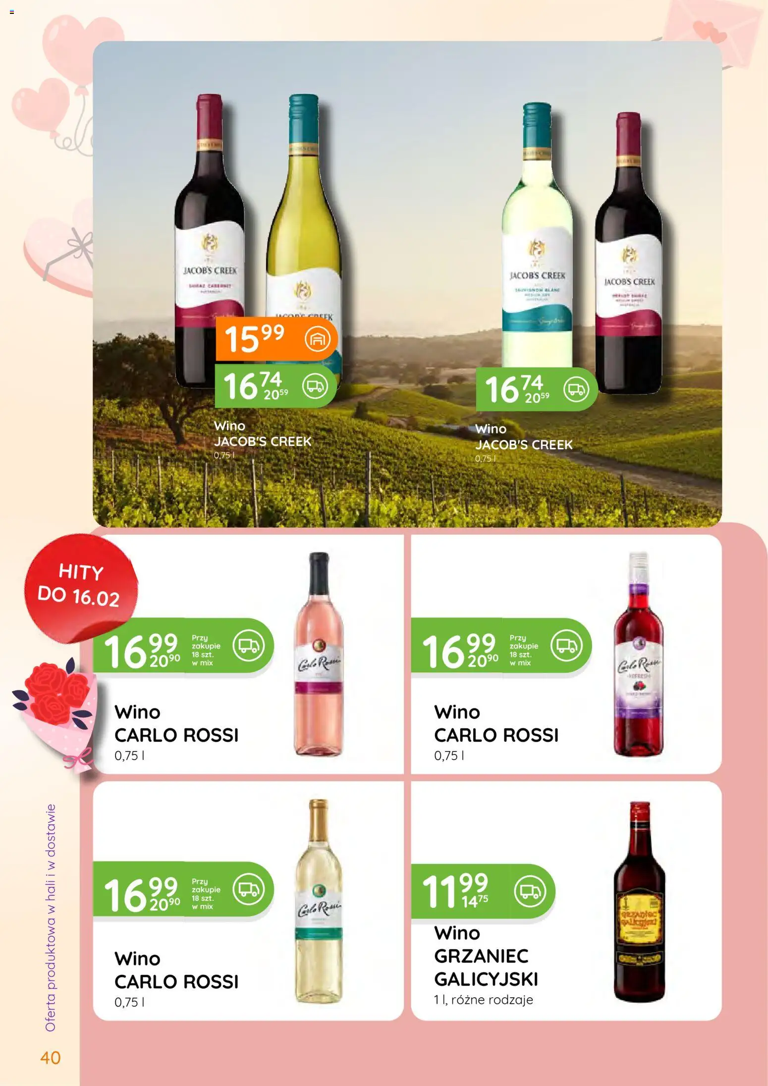 Eurocash Gazetka - Oferta Produktowa od 09.02.2026 | Strona: 40 | Produkty: Wino, Carlo Rossi