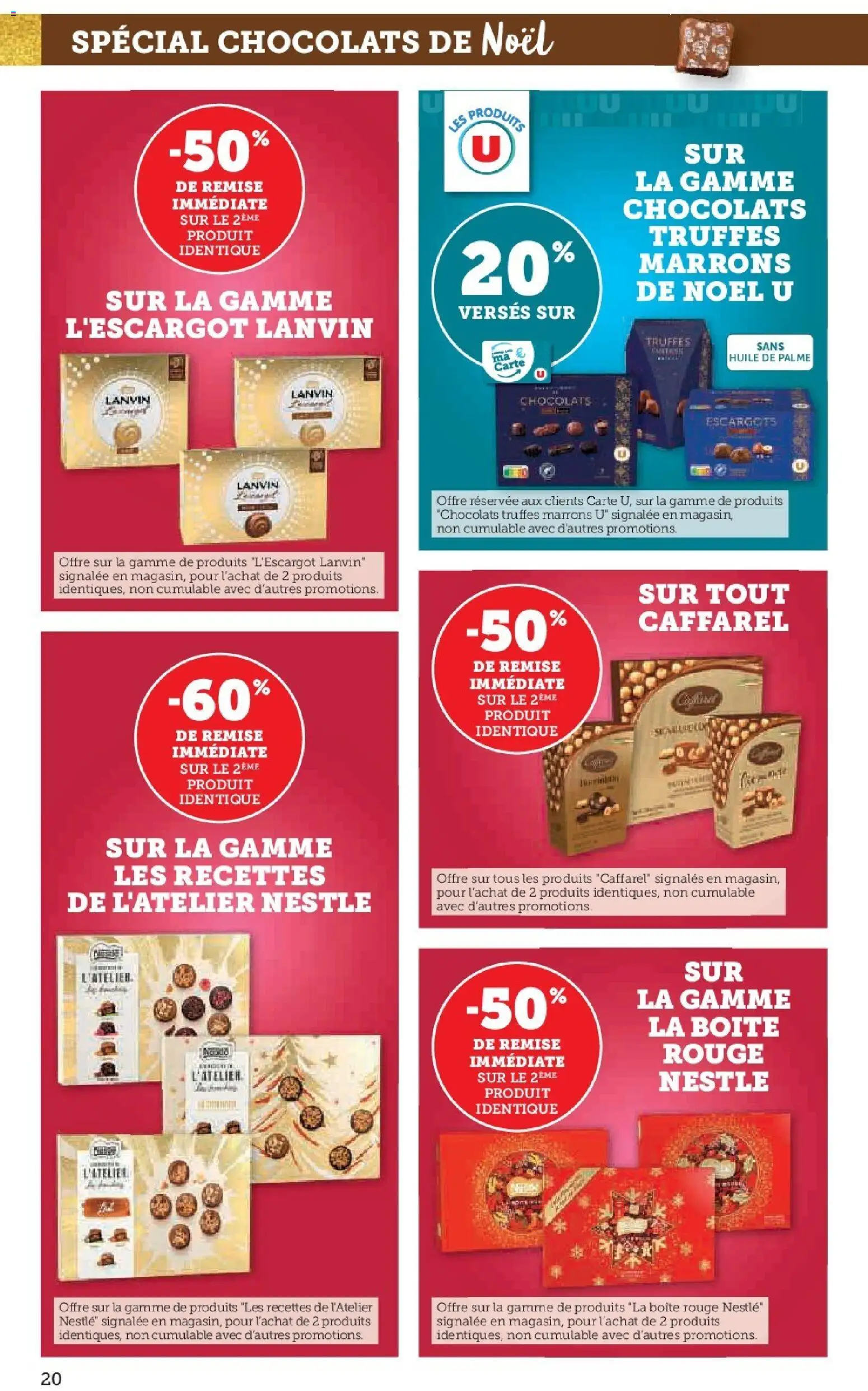 {H1} | Page: 20 | Produits: Chocolats de noël, Escargots, Huile