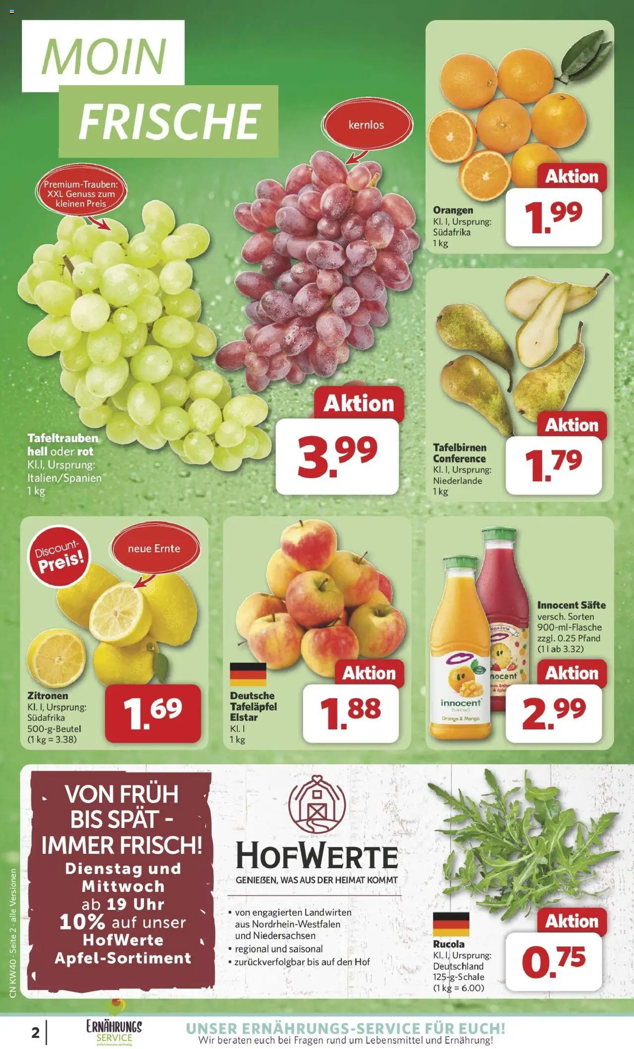 Combi Prospekt Celle	 – gültig ab 28.09.2025 | Seite: 2 | Produkte: Rucola, Äpfel, Mango, Zitronen
