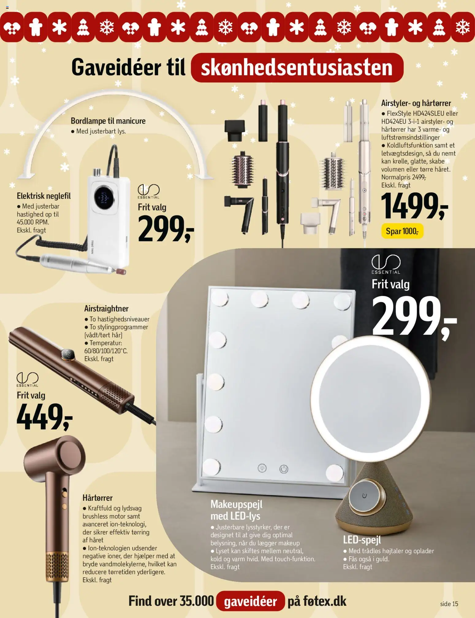 Føtex tilbudsavis – gyldig fra 21.11.2025 | Side: 15 | Produkter: Makeup, Hårtørrer