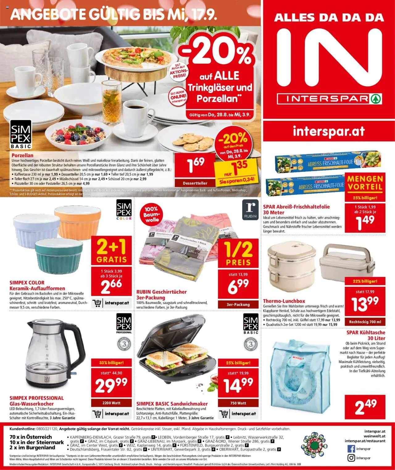 Interspar Flugblatt - Steiermark gültig ab 28.08.2025 | Seite: 20 | Produkte: Libacomb, Mikrowelle, Sandwichmaker
