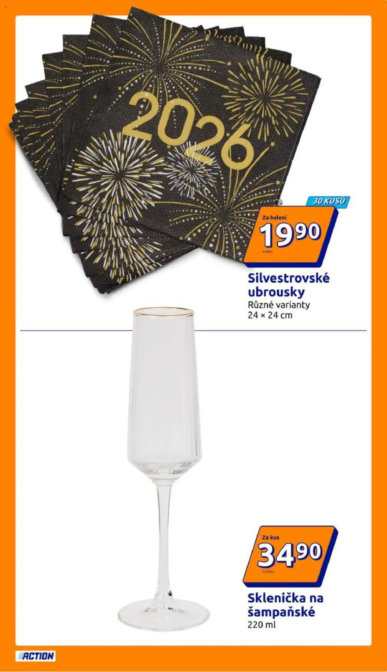 Action leták od 24.12.2025 | Strana: 13 | Produkty: Sklenička, Šampaňské, Ubrousky