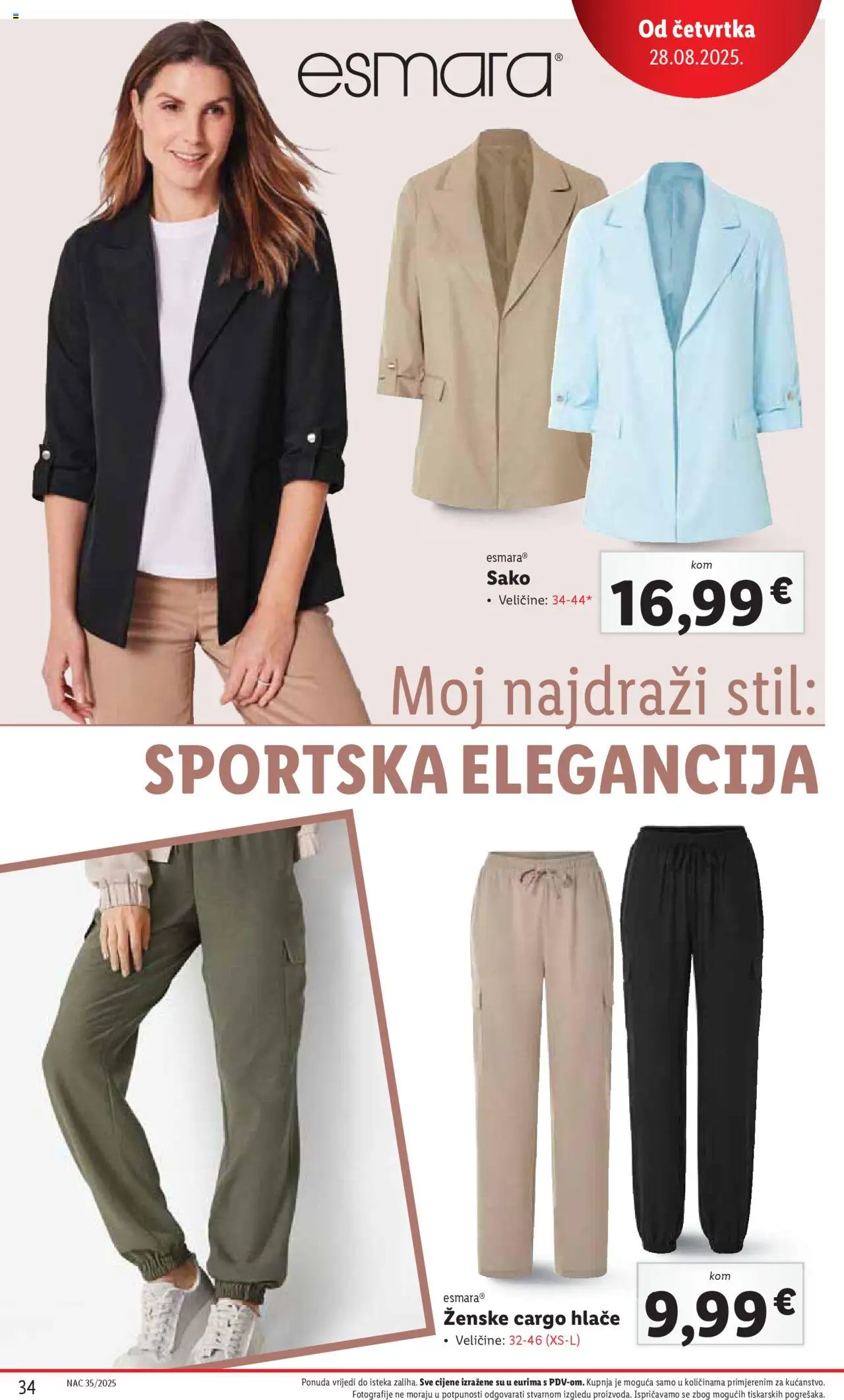 Lidl katalog | vrijedi od 25.08.2025 | Stranica: 34 | Proizvodi: Hlače