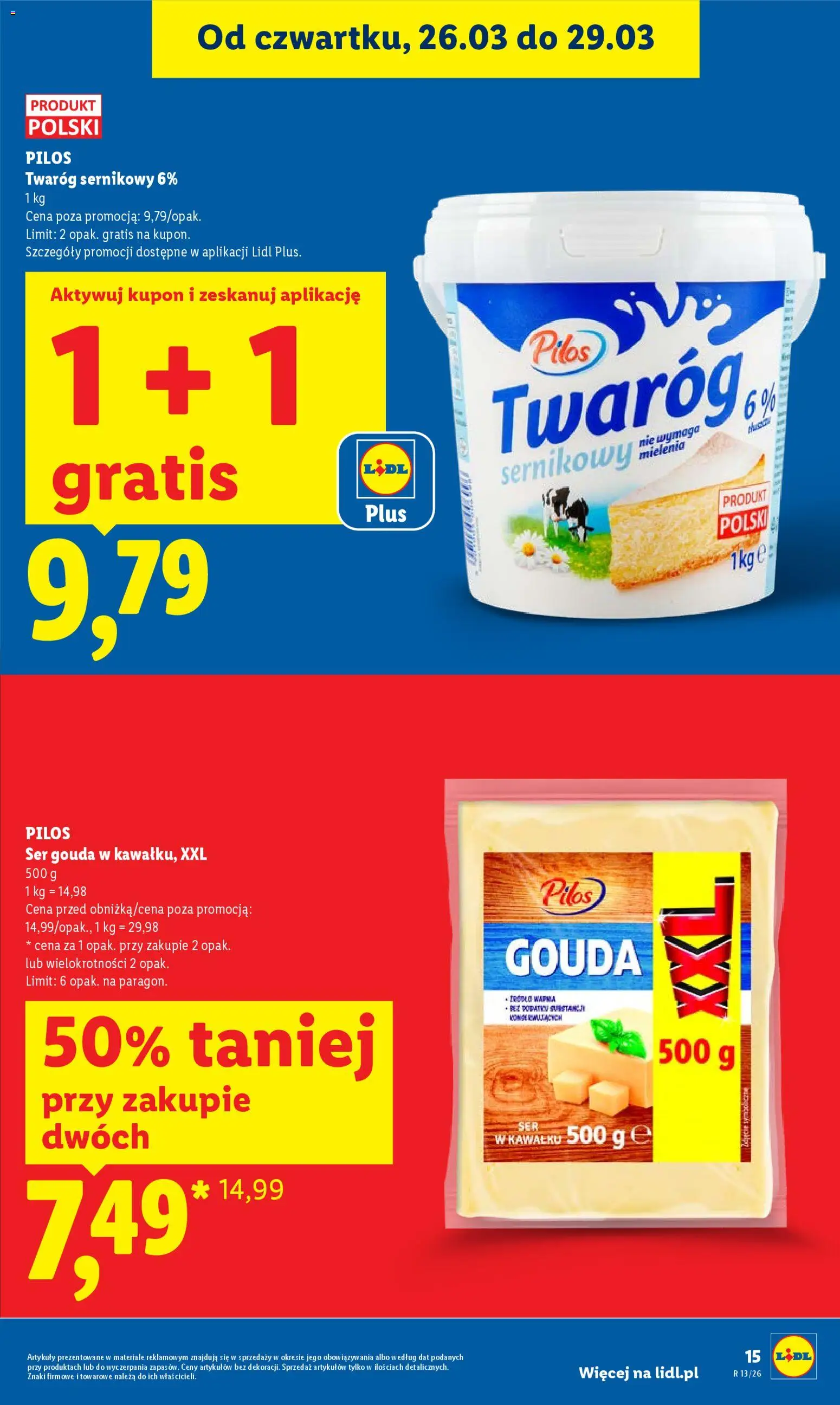 Lidl gazetka od 26.03.2026 | Strona: 15 | Produkty: Ser, Twaróg, Ser gouda