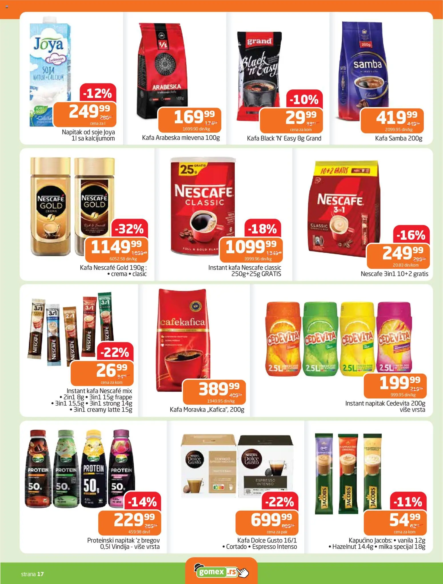 Gomex katalog - važi od 15.04.2026 | Strana: 17 | Proizvode: Dolce Gusto, Milka, Kafa, Nescafé