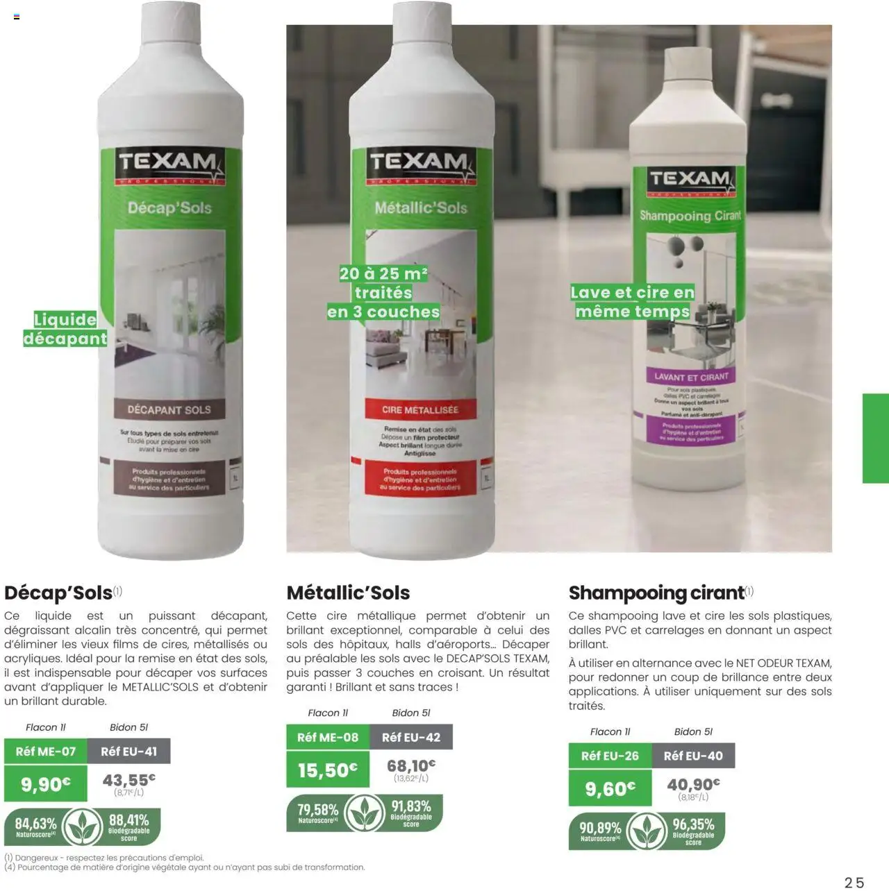 {H1} | Page: 25 | Produits: Cire, Couches, Shampooing