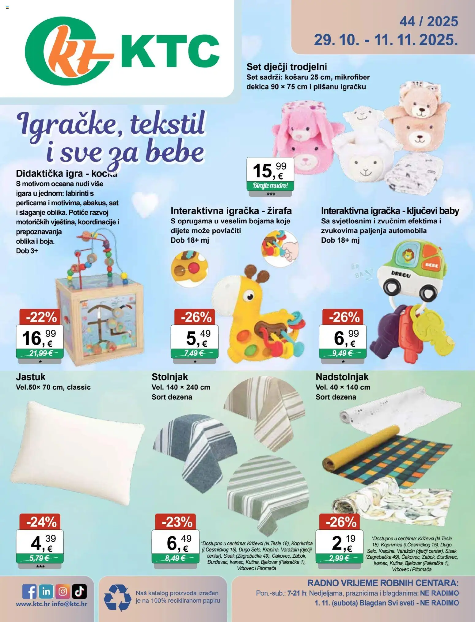 KTC katalog | vrijedi od 15.10.2025 | Stranica: 1 | Proizvodi: Jastuk, Stolnjak, Sat, Igra