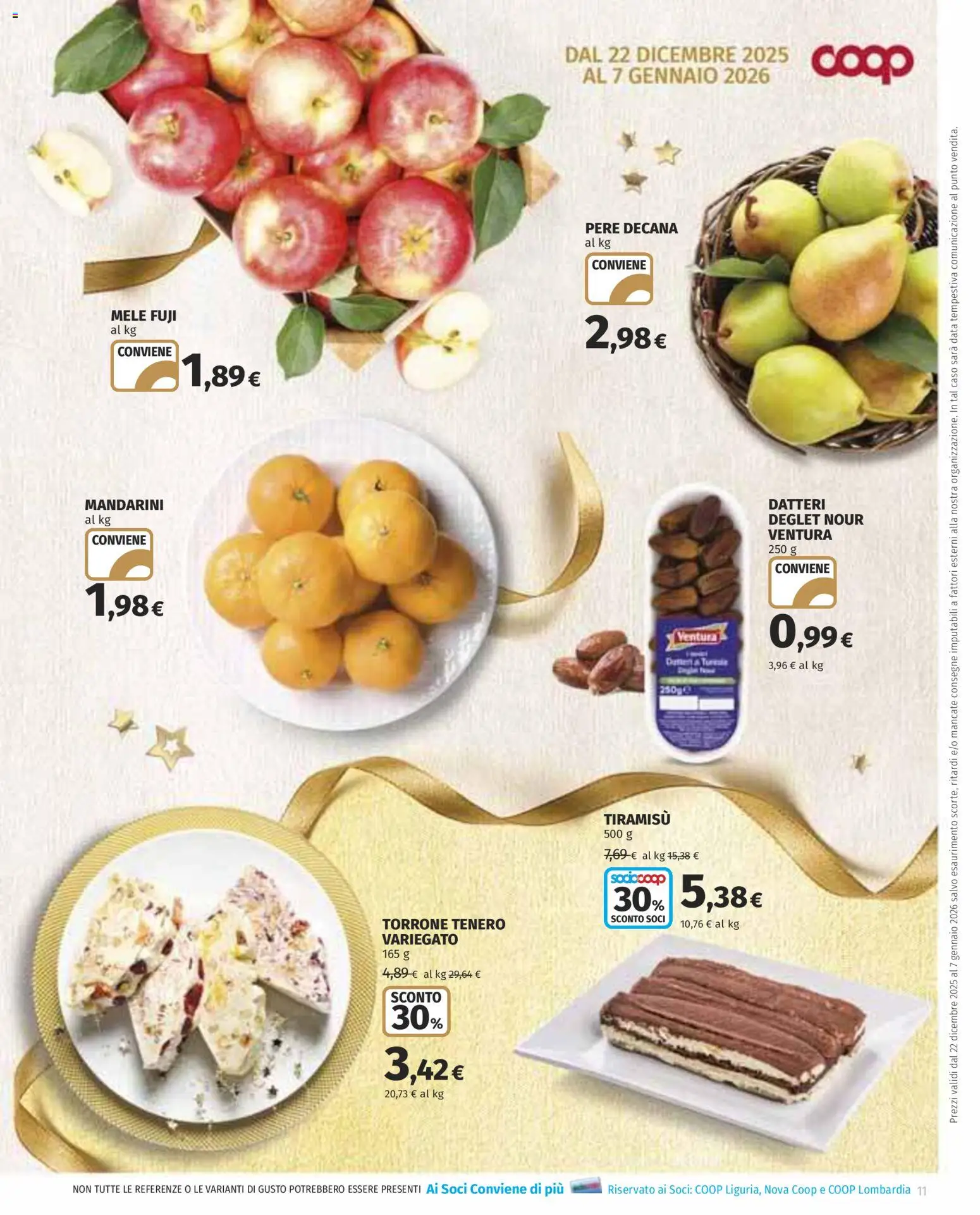Volantino COOP del 22.12.2025 | Pagina: 11 | Prodotti: Mele, Mandarini, Data