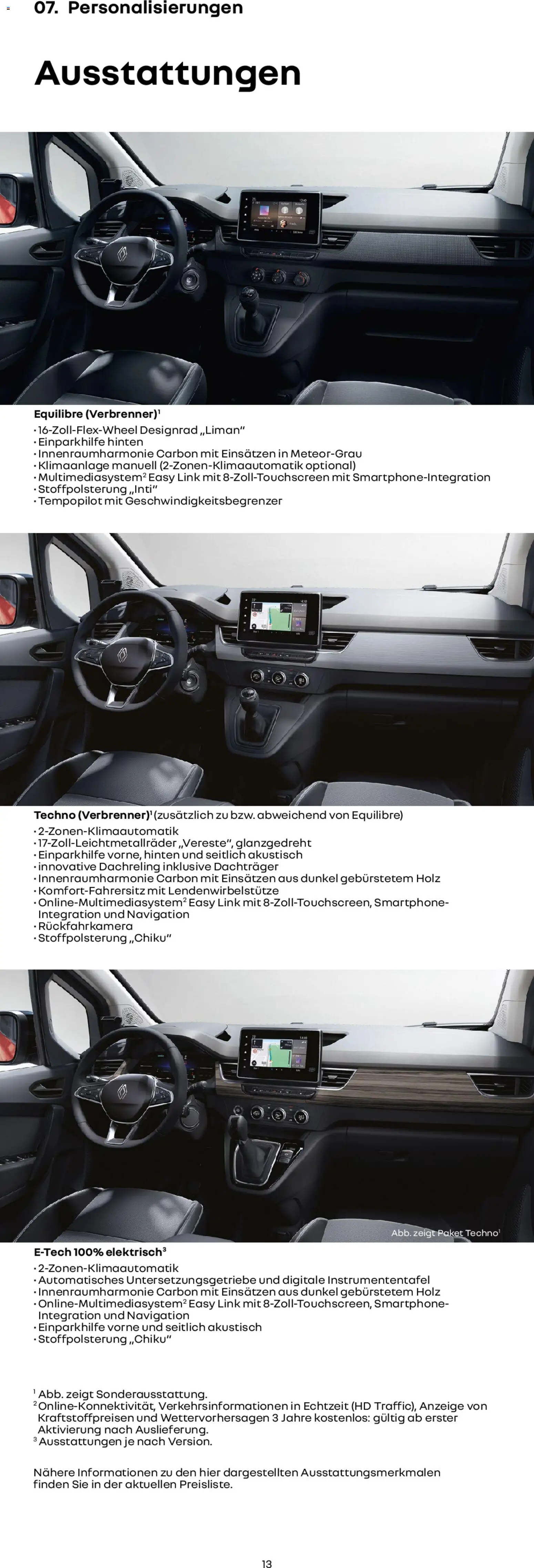 Renault Kangoo – gültig ab 14.01.2026 | Seite: 13 | Produkte: Klimaanlage, Navigation, Smartphone