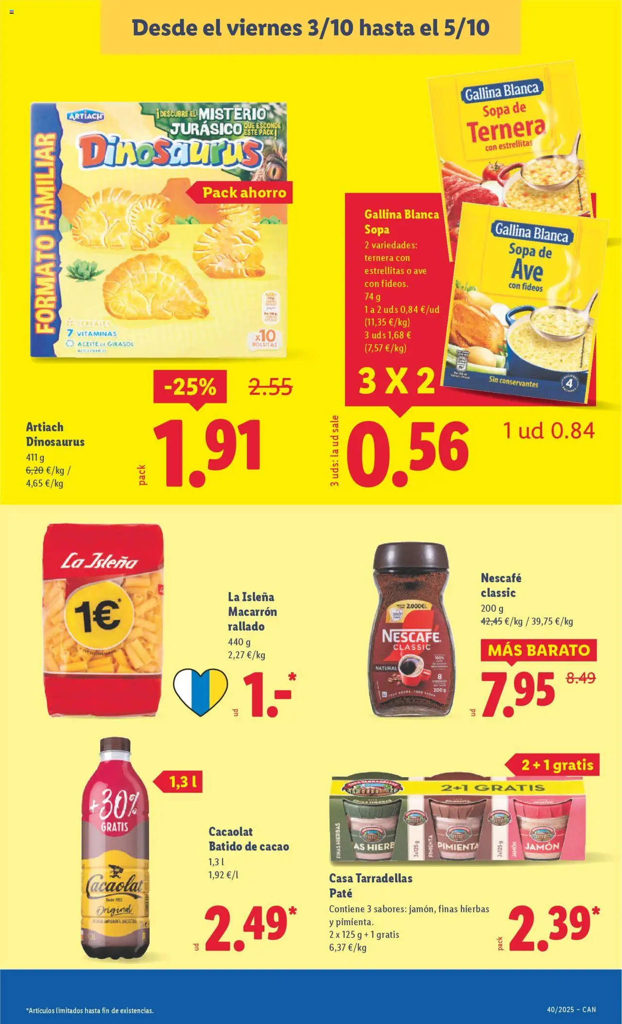 Lidl - Canarias │ válido desde el 29.09.2025 | Página: 29 | Productos: Aceite, Chocolate, Paté, Fideos