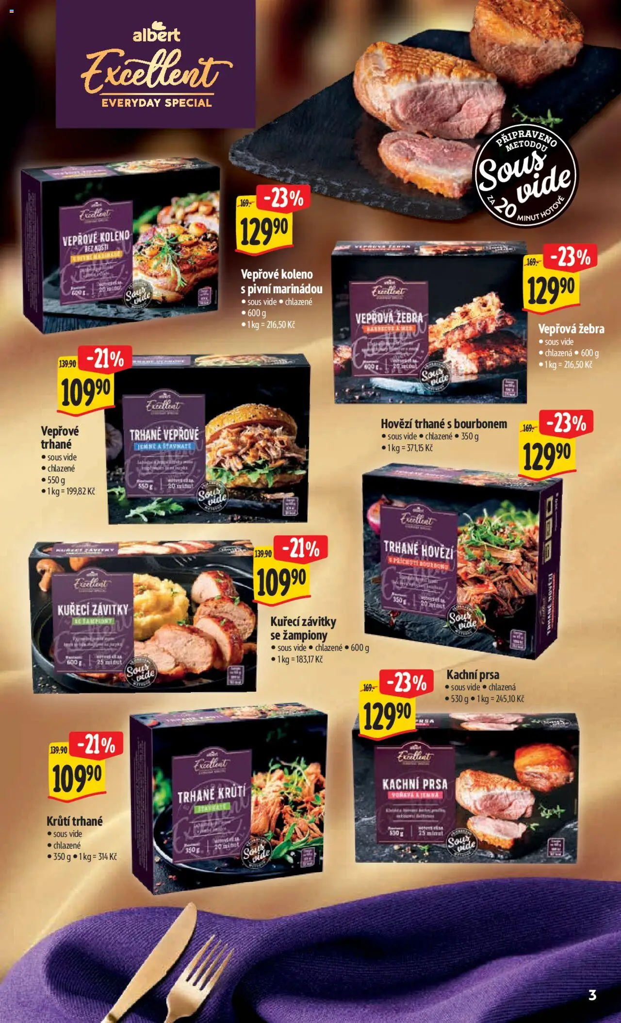 Albert leták - Hypermarket od 17.09.2025 | Strana: 8 | Produkty: Žampiony, Hovězí, Sous vide, Kachní prsa
