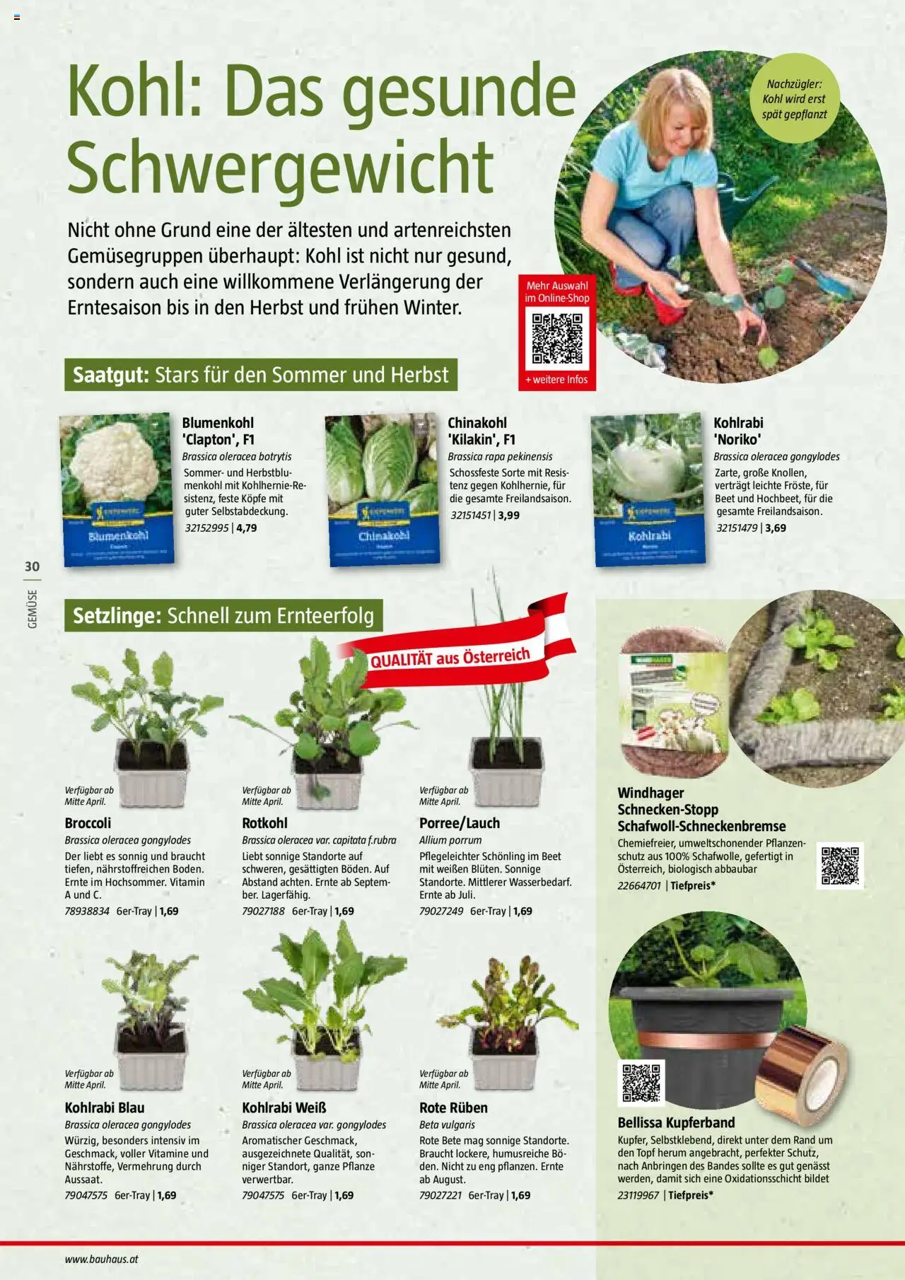 Bauhaus Reiche Ernte Magazin 2025 gültig ab 01.07.2025 | Seite: 30 | Produkte: Gemüse, Chinakohl, Blumenkohl