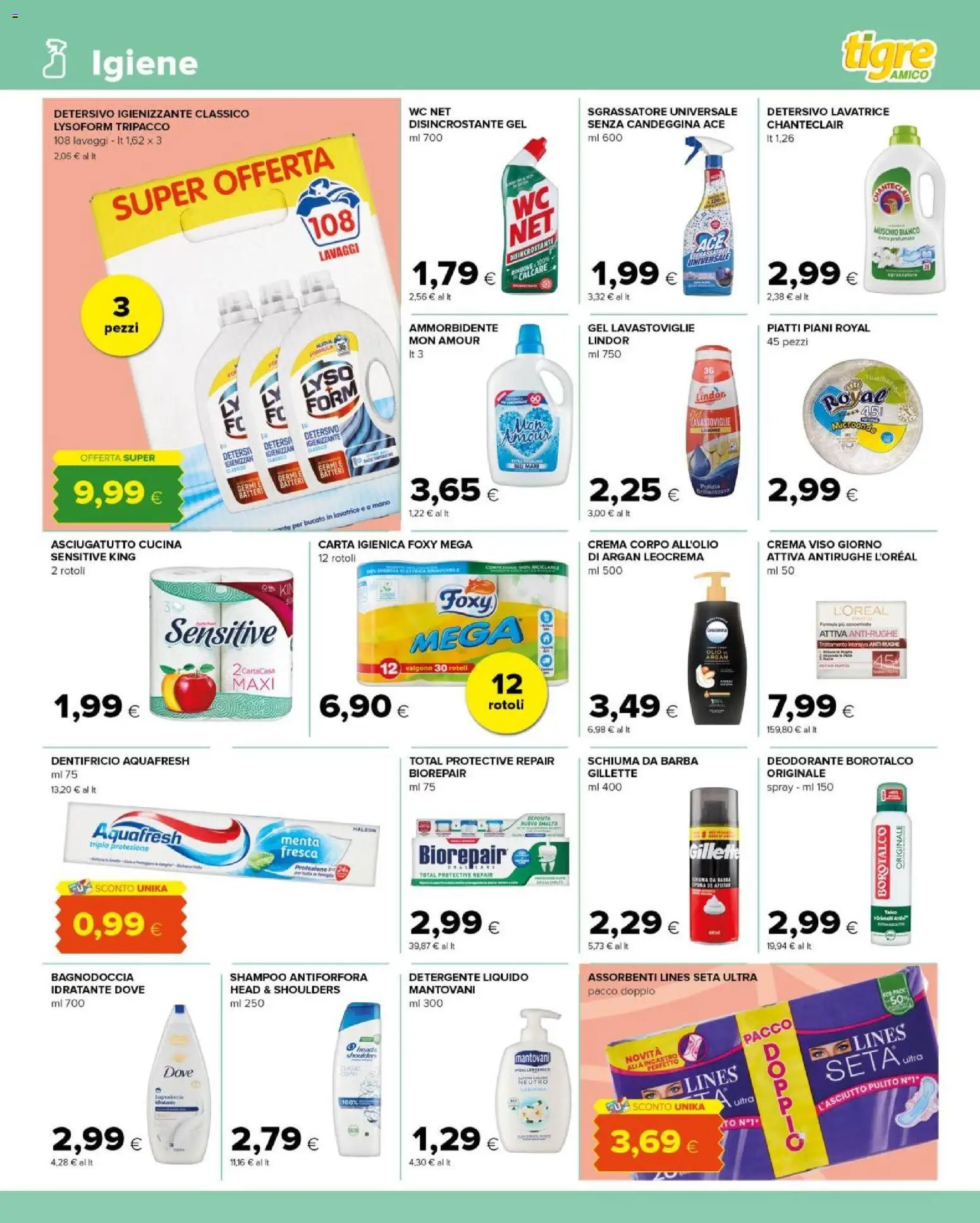 Volantino Tigre del 14.01.2026 | Pagina: 11 | Prodotti: Schiuma da barba, Dentifricio, Olio, Lavastoviglie