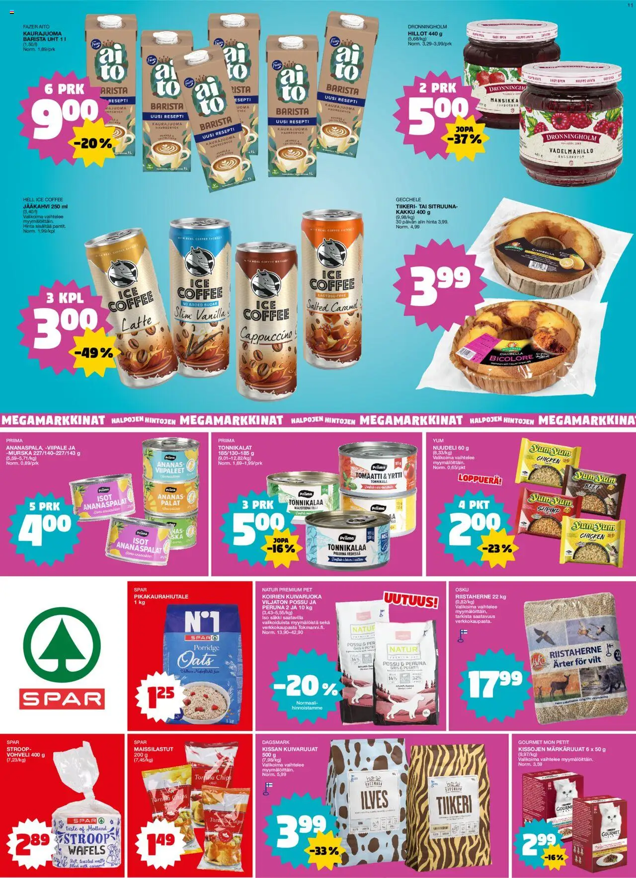  | Sivu: 11 | Tuotteet: Jääkahvi, Pampers, Peruna, Ananas