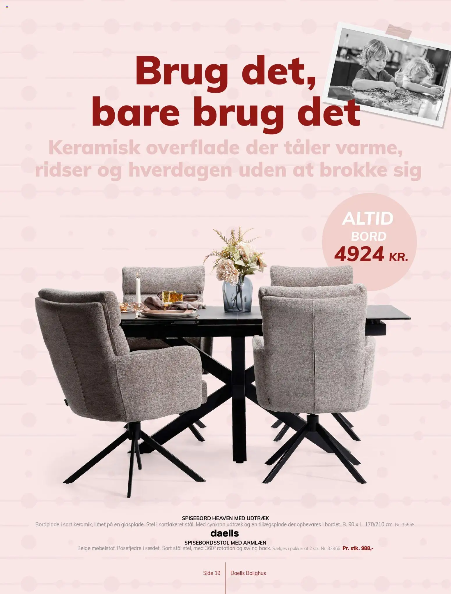 Daells Bolighus tilbudsavis – gyldig fra 15.04.2026 | Side: 19 | Produkter: Bord