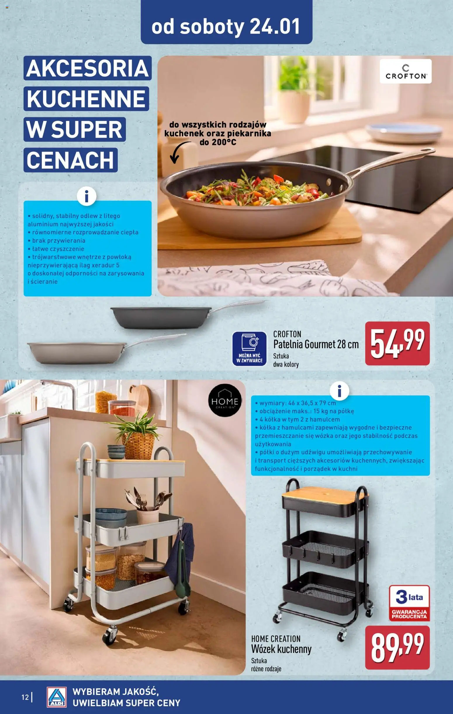 Aldi Gazetka - Hity od Środy i od Soboty od 21.01.2026 | Strona: 12 | Produkty: Patelnia