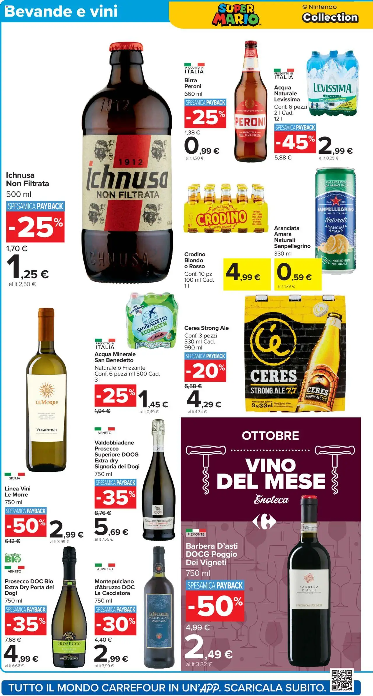 Volantino Carrefour del 10.10.2025 | Pagina: 18 | Prodotti: Birra, Acqua, Torta, Acqua minerale