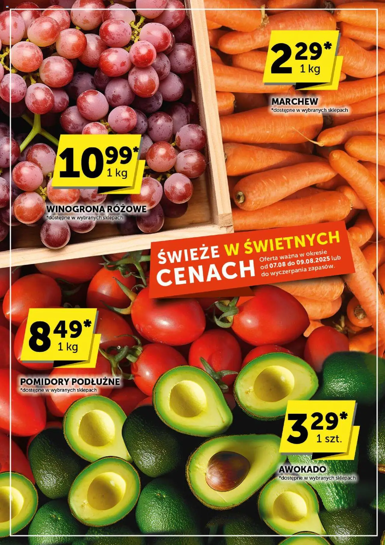 Euro Sklep Gazetka od 07.08.2025 | Strona: 16 | Produkty: Winogrona, Pomidory, Awokado