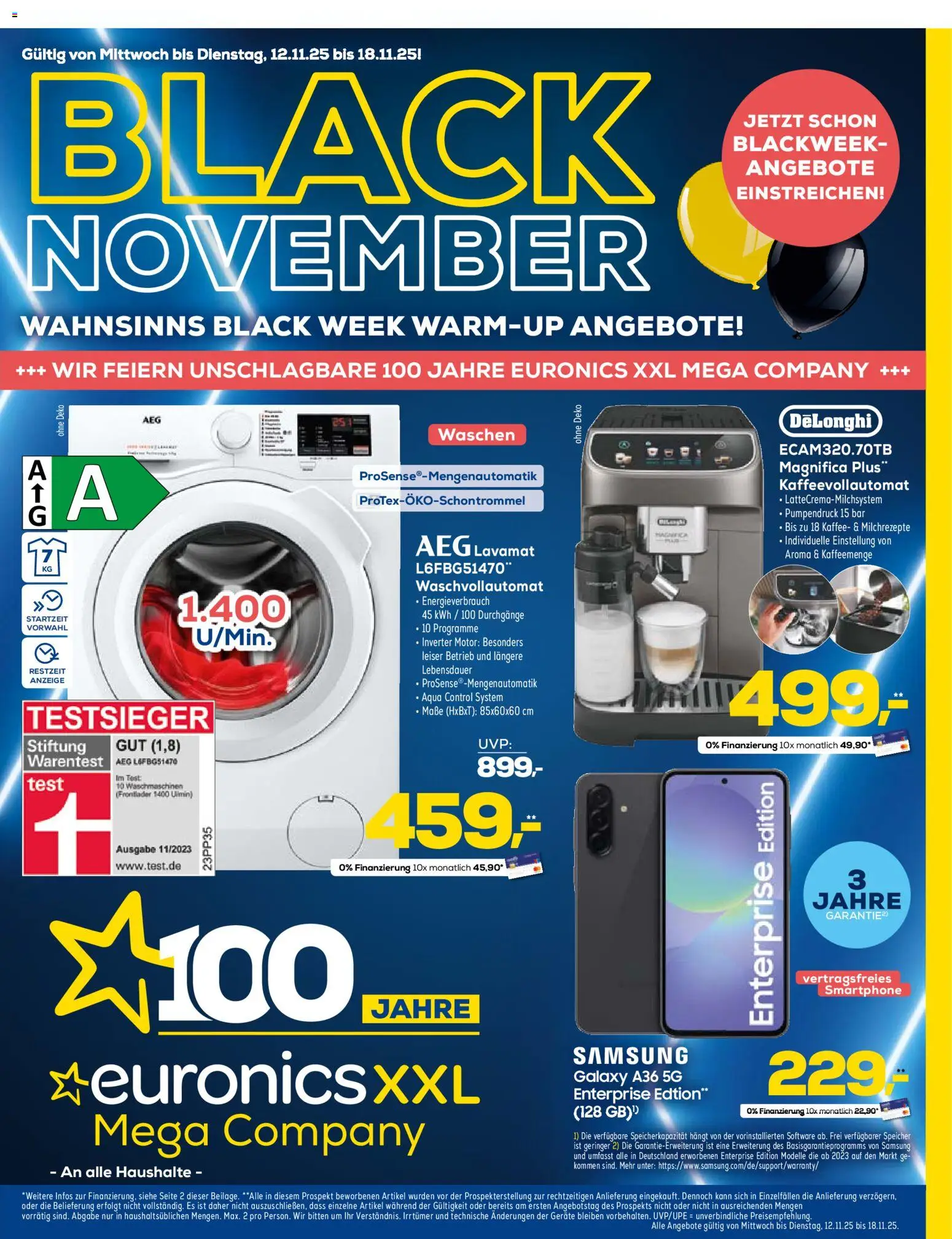 Euronics - Black Friday – gültig ab 12.11.2025 | Seite: 1 | Produkte: Kaffee, Samsung, Kaffeevollautomat, Smartphone