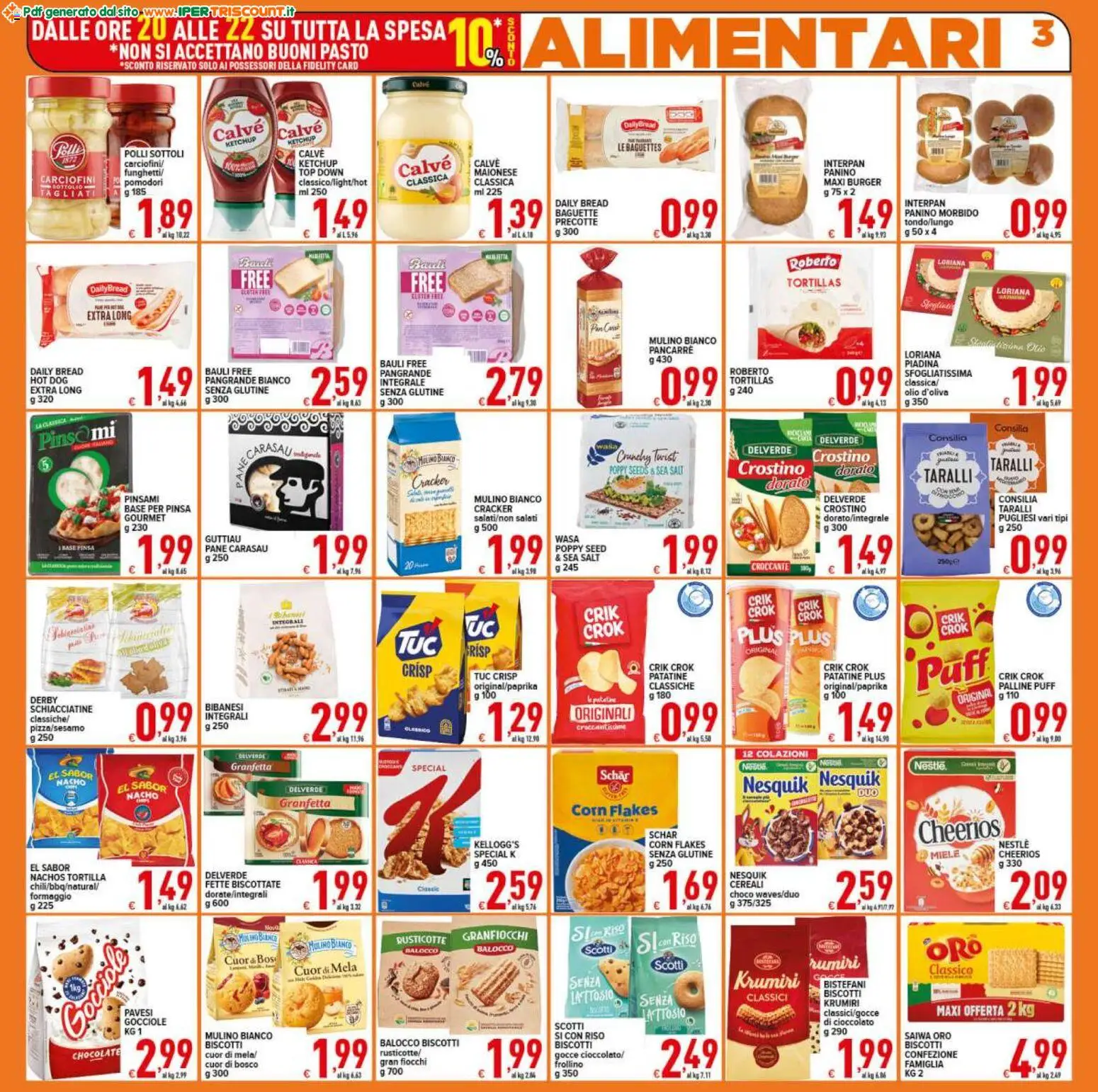 Volantino Ipertriscount del 29.10.2025 | Pagina: 3 | Prodotti: Cioccolato, Cereali, Taralli, Fette biscottate