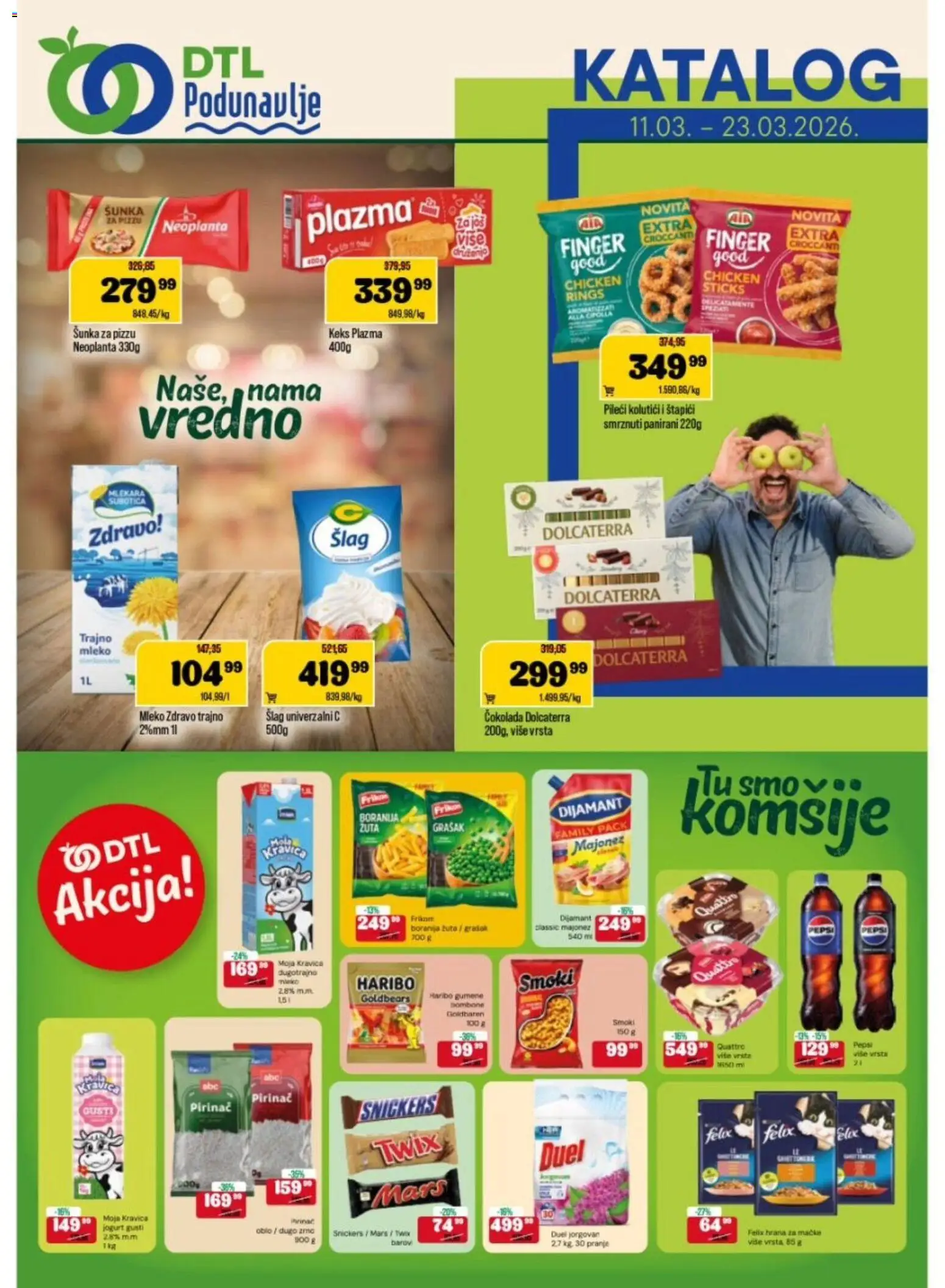 Podunavlje katalog - važi od 11.03.2026 | Strana: 1 | Proizvode: Keks, Grašak, Haribo, Mleko