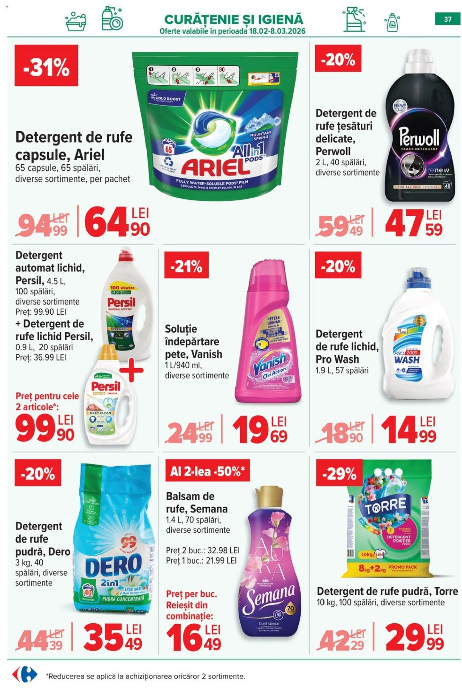 Noul catalog Carrefour – valabil de la 25.02.2026 | Pagină: 40 | Produse: Pomelo, Balsam, Detergent, Çelik Mama ve Su Kabı
